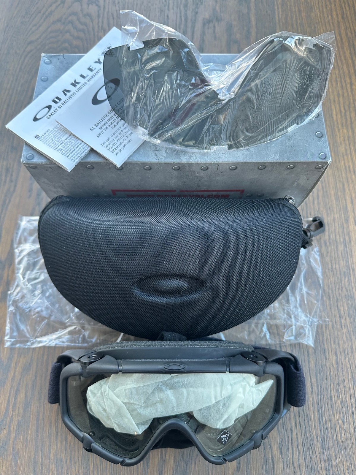 Oakley SI BALLISTIC GOGGLE 1.0 7036 Military, Matte Black Frame, Clear/Grey Lens