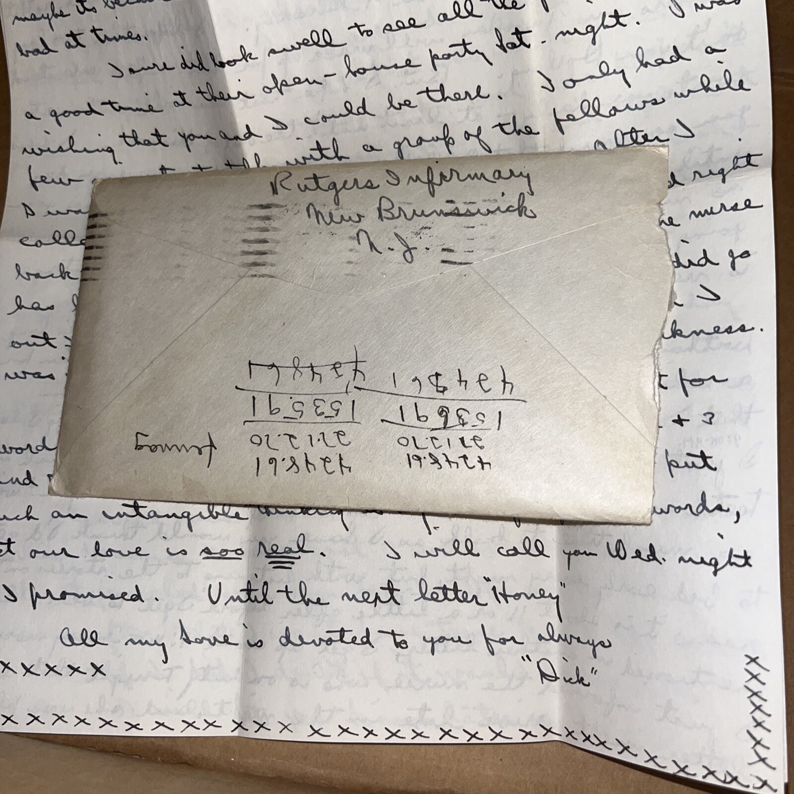 1943 Love Letter from Rutgers University Infirmary During Quarantine Jack Benny