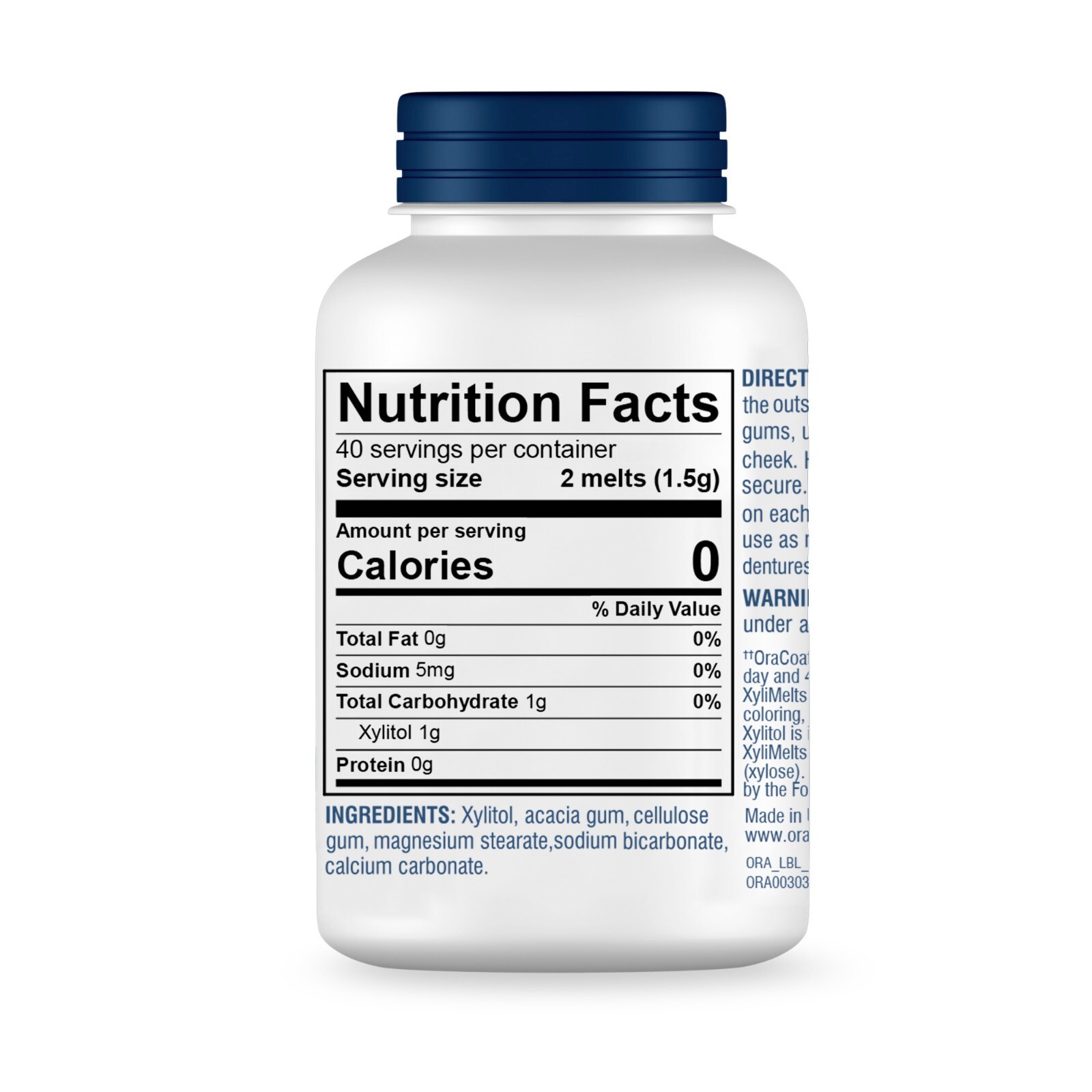 Oracoat Xylimelts for Dry Mouth, Mint Free, 80 Ct Box