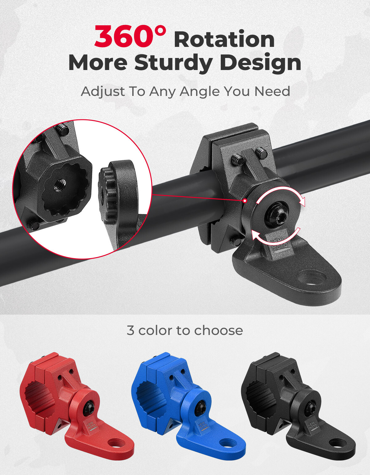 KEMIMOTO 2PC 7/8-9/8" ATV Flag Whip Light Mount Brackets for Yamaha Can-Am