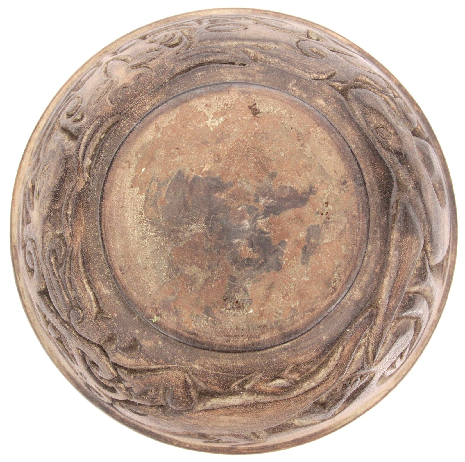 Vintage Carved Wooden Indonesian Dayak Bowl Borneo Lizard Ethnographic Carving