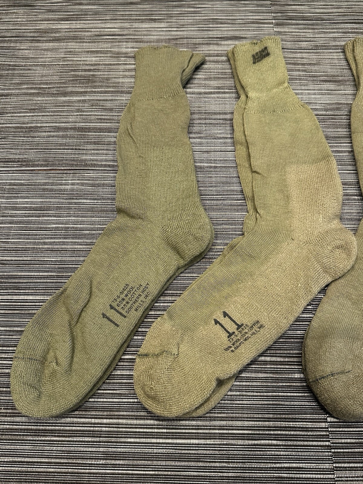 4 Pairs Military Issue Army Boot Socks Korean War Era Wool Cotton Size 11