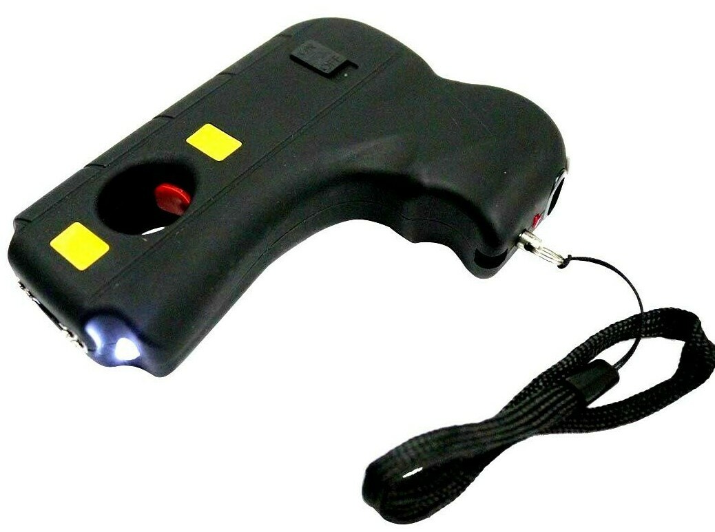 Defender Stun Gun Tactical High Powered LED Light W/ Safety Switch and Case Blac