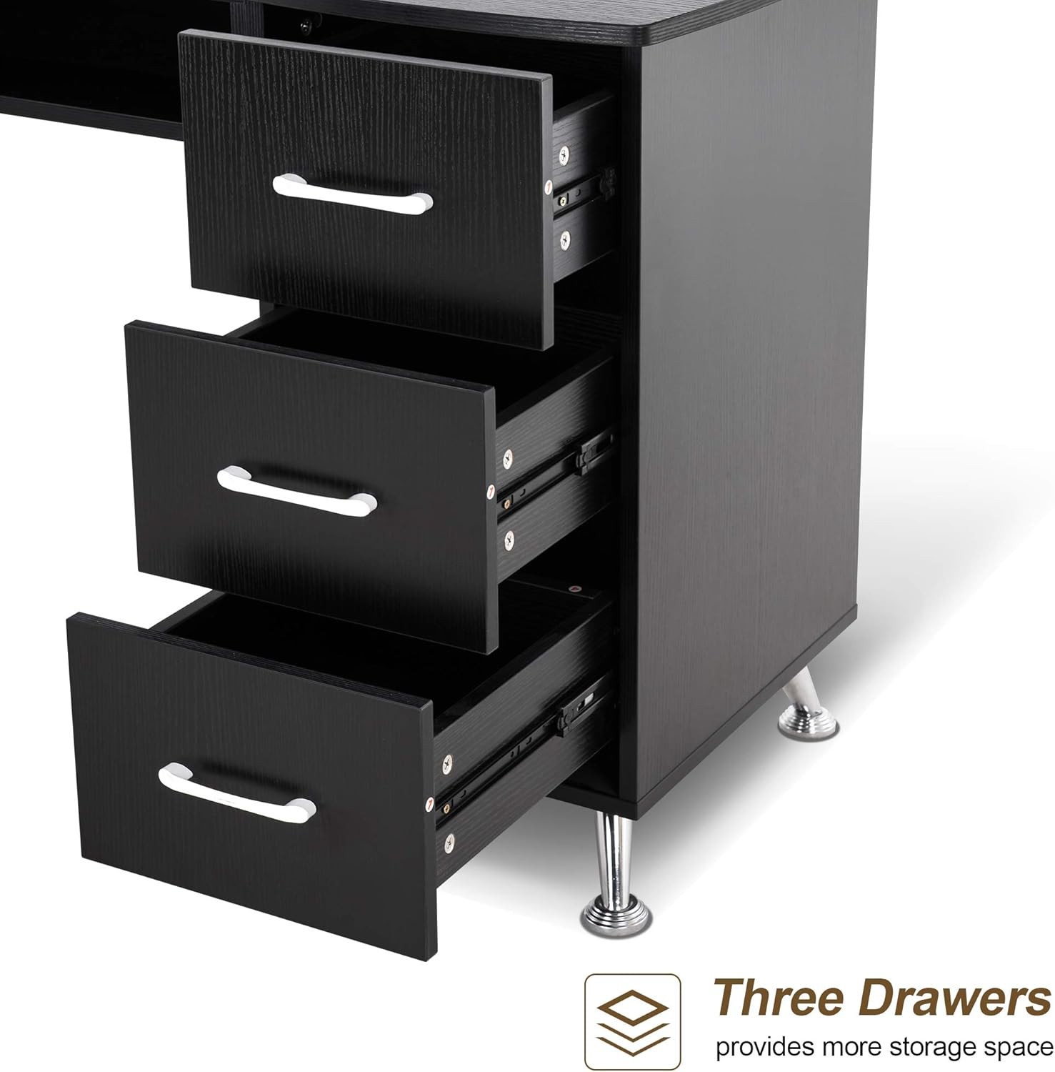 BarberPub 2611 Manicure Table Nail Makeup Desk Workstation