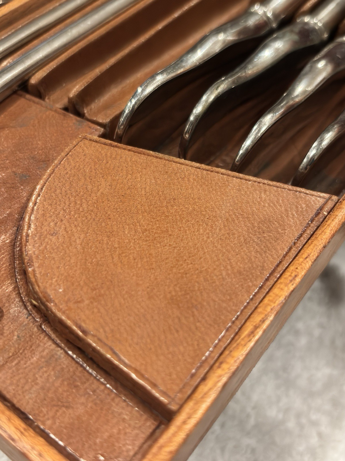 Antique W.F. Ford Surgical Dilator Set Wooden Leather Case c1900