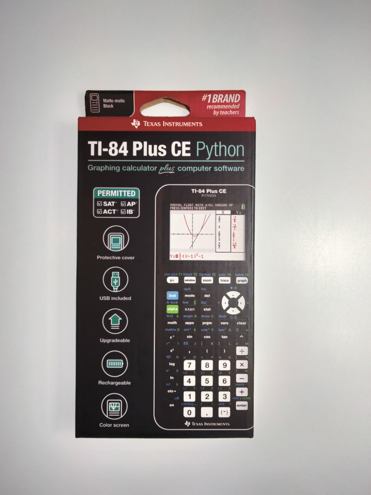 Texas Instruments graphing calculator clolor screen I-84 Plus CE Python