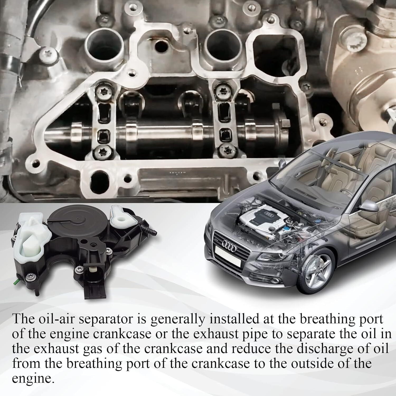 06K103495AH PCV Valve Oil Separator For 2014-2020 Golf GTi Jetta 1.8T 2.0T