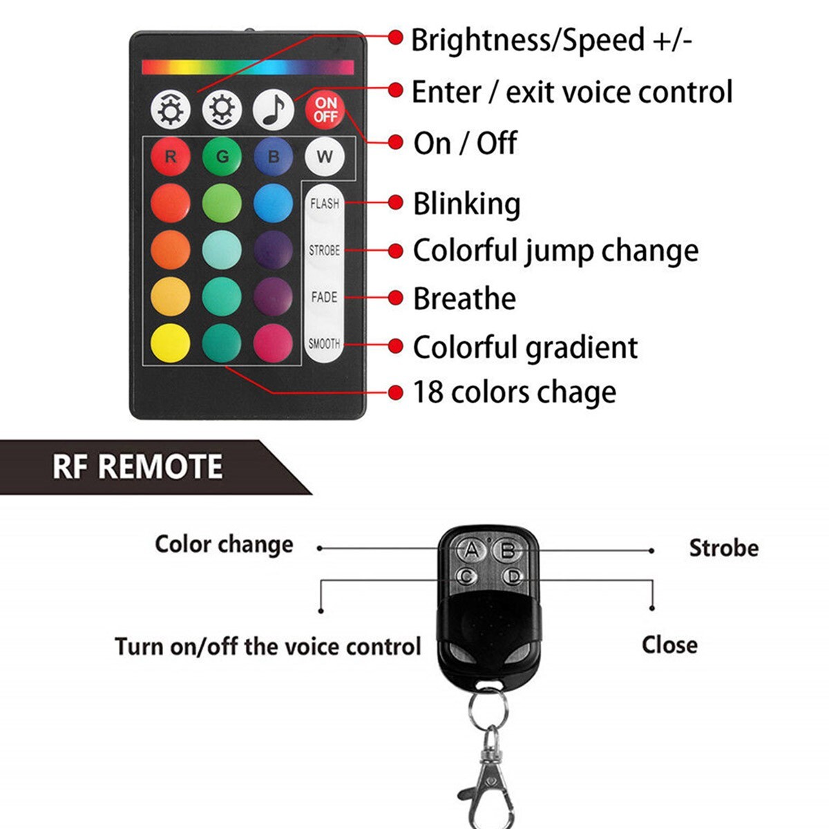 12x RGB LED Pods Rock Light Kit Underbody Glow Neon Lamp Bluetooth Music Control