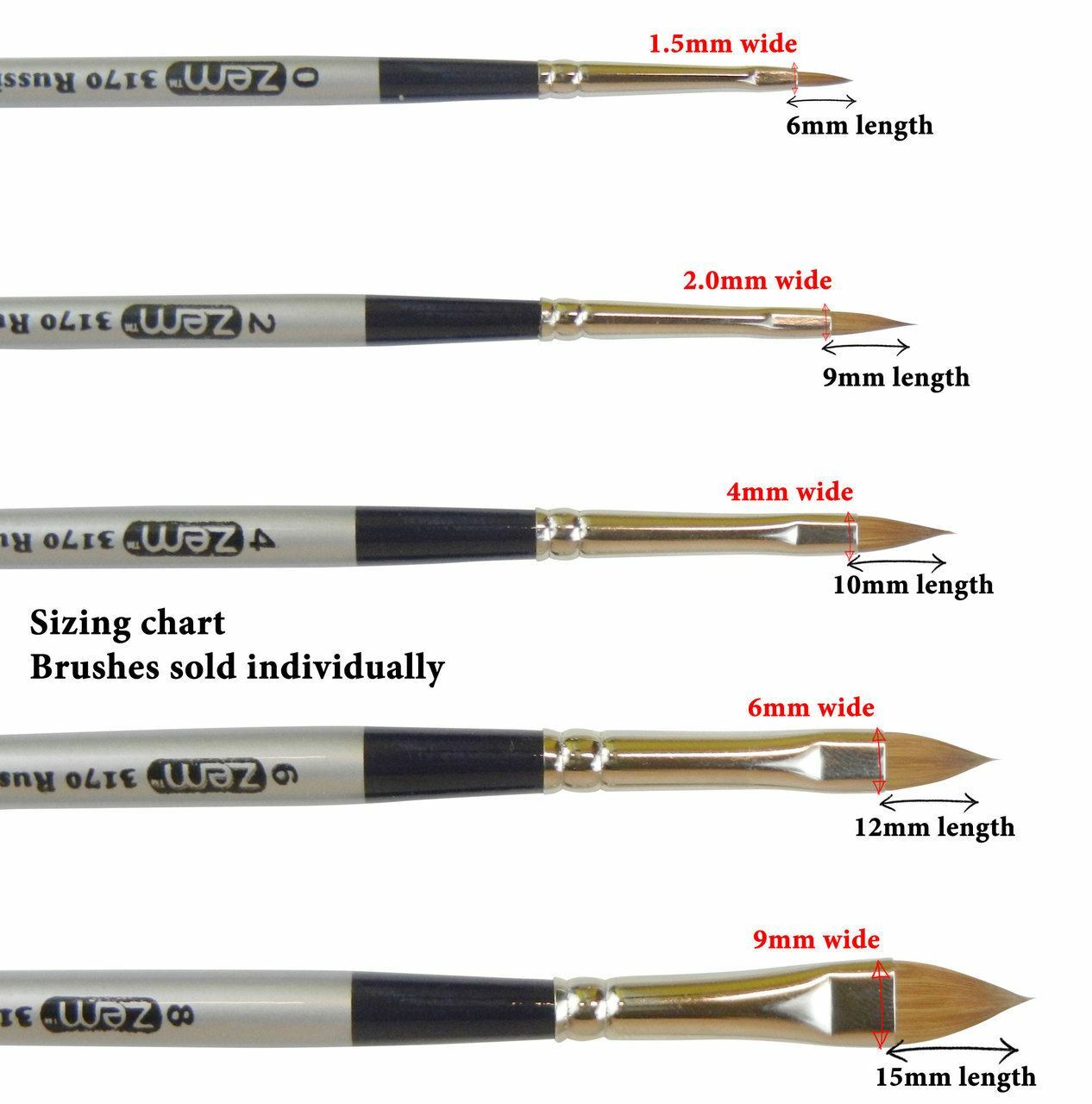 3170 Russian Pure Sable Cat's Tongue Brush