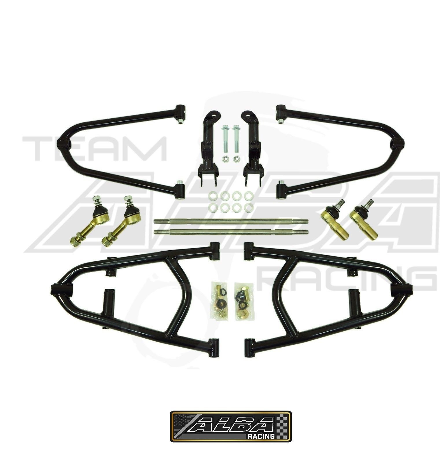 Alba Racing Honda TRX450r Adjustable Long Travel A-Arm Powder coat Blk