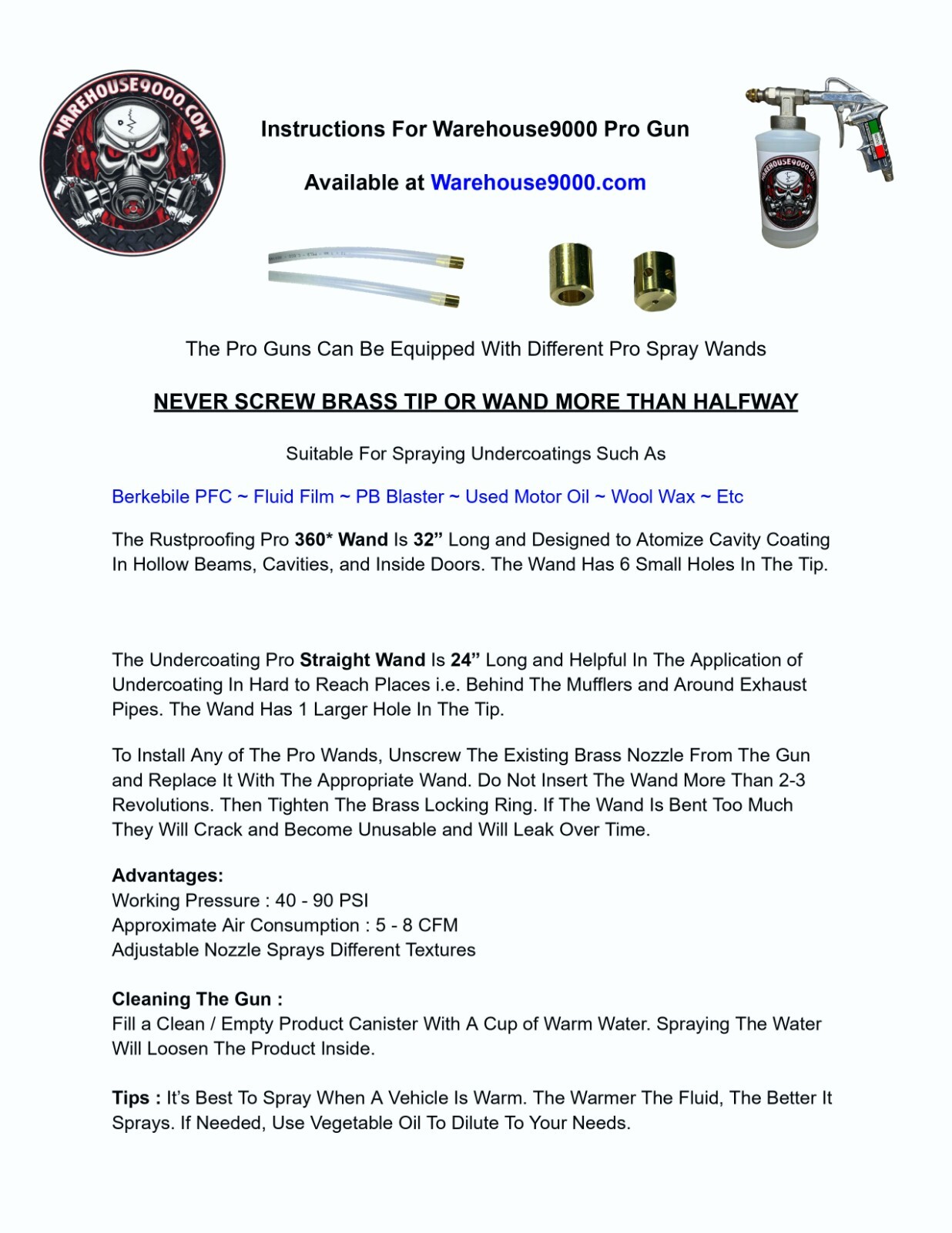 Gallon Black PFC Pro Undercoat Spray Gun, 3 White Qts., 2 wands, Made in ITALY