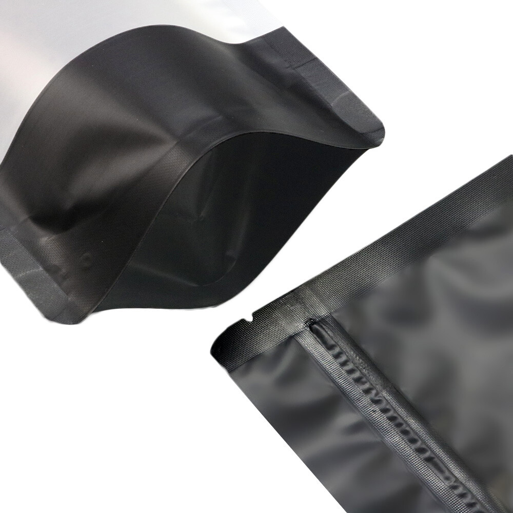 Black Food Safe Packaging Bags Smell Proof Storage Bags Stand Up Bag with Window