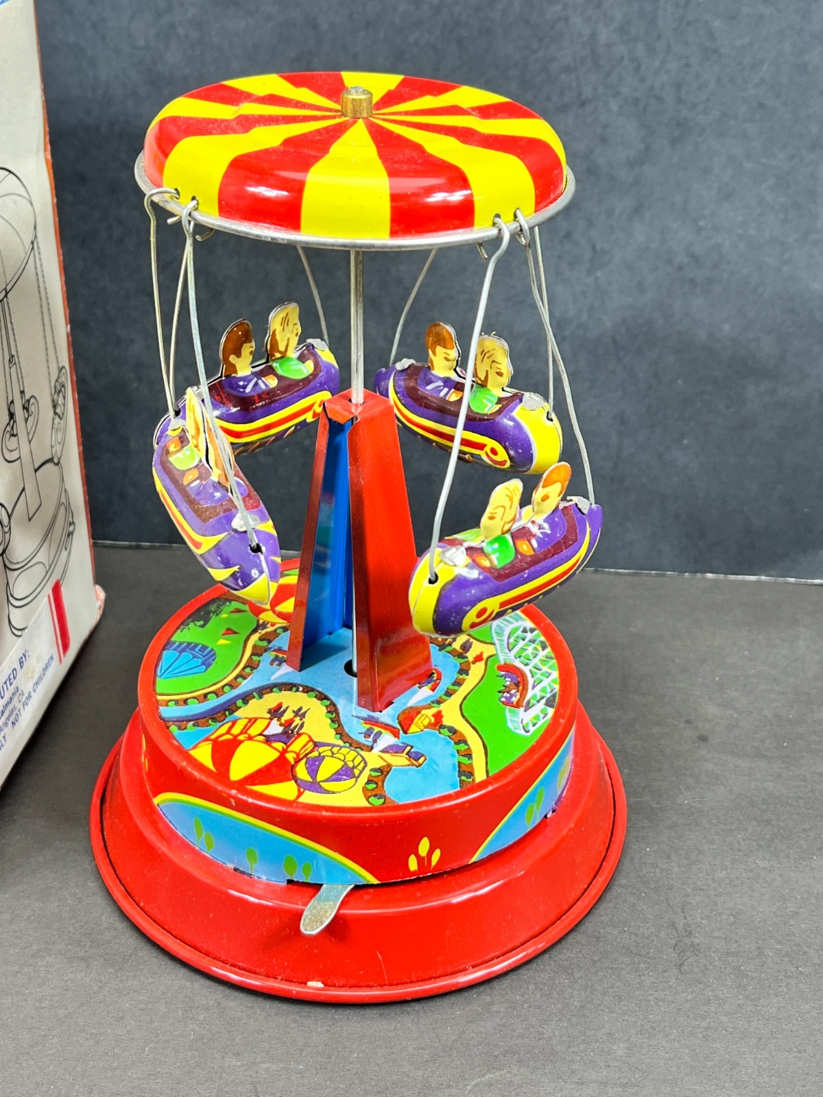 Rocket Ride Carousel Schylling Toys 2000 Vintage Tin Toy NOS in Box TESTED