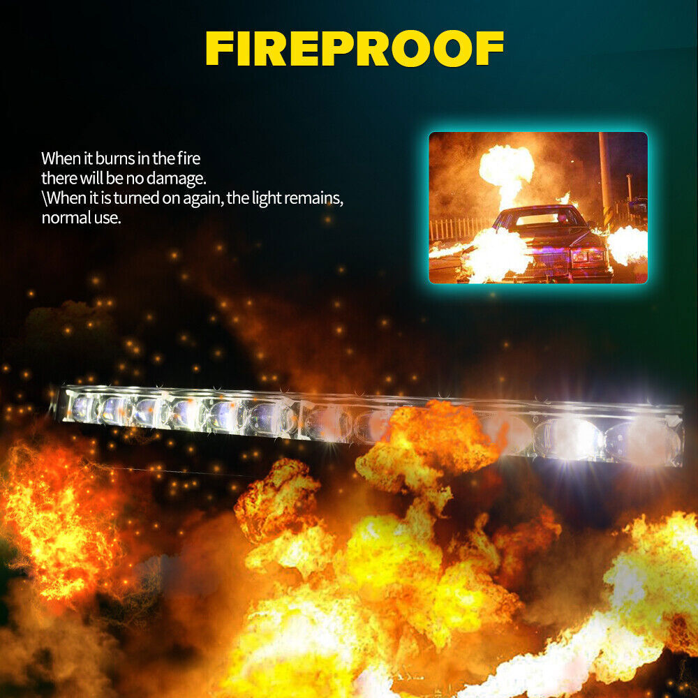 Slim 32'' Strobe Single Row LED Work Light Bar Driving Offroad Truck SUV Wire