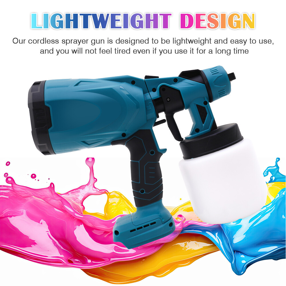 With 2 Batteries High Pressure Cordless Paint Sprayer Electric HVLP Spray Gun US