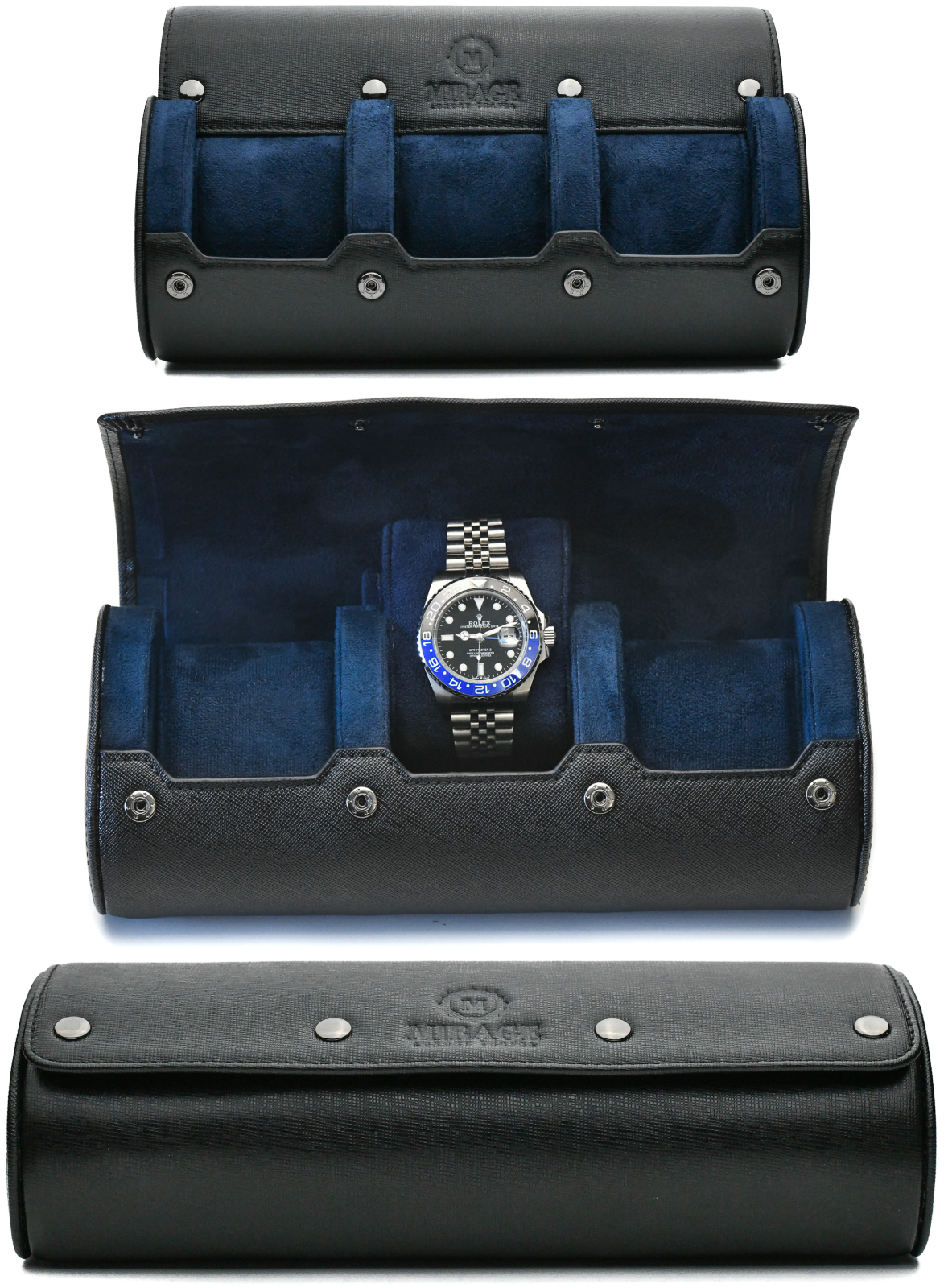 Leather Watch Travel Case for Men - Watch Rolls Full Grain Genuine Leather