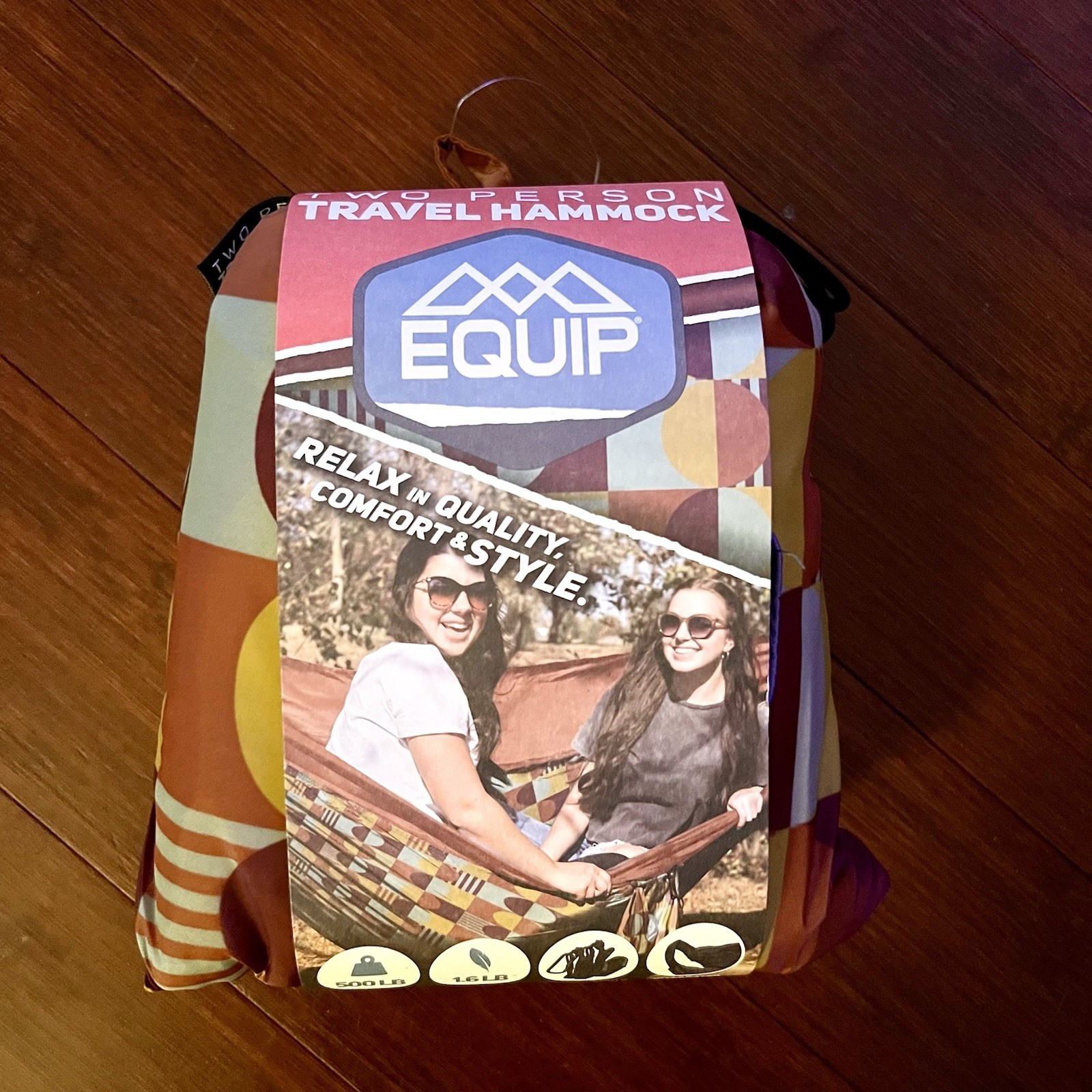 Equip Premium Nylon Camping Travel Hammock, 2 Person Groovy Moons New