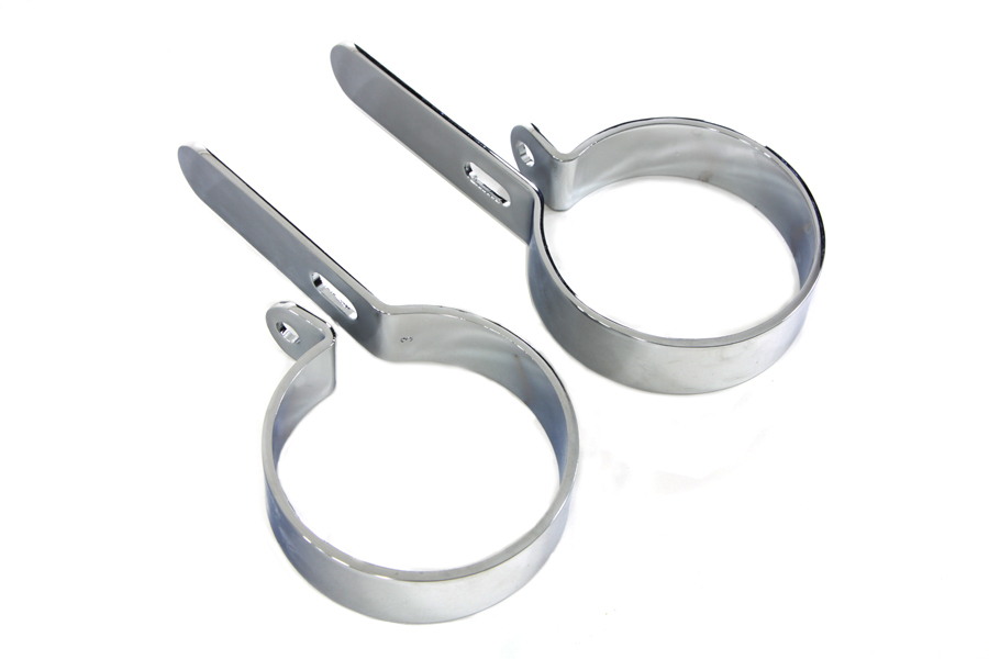 Chrome 3" Muffler Hanger Clamp Set for Harley Custom Application Chopper Bobber