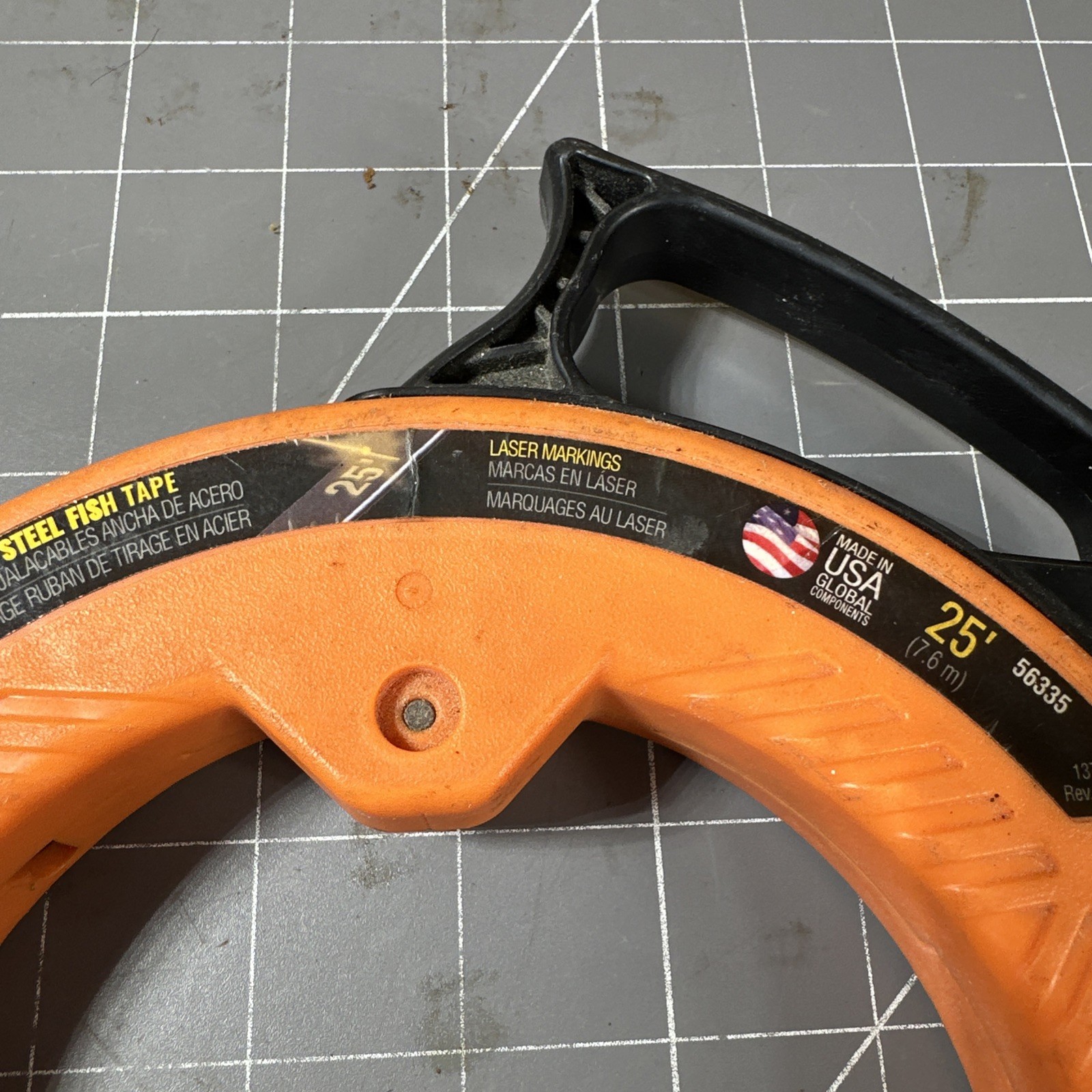 Klein Tools 56335 Wide Steel Fish Tape, 1/4-Inch x 25-Foot Orange Made In USA