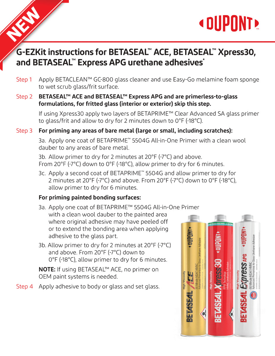 Betaseal Express APG Primerless Auto Glass Urethane Adhesive 2 Tubes BB 12-1-25