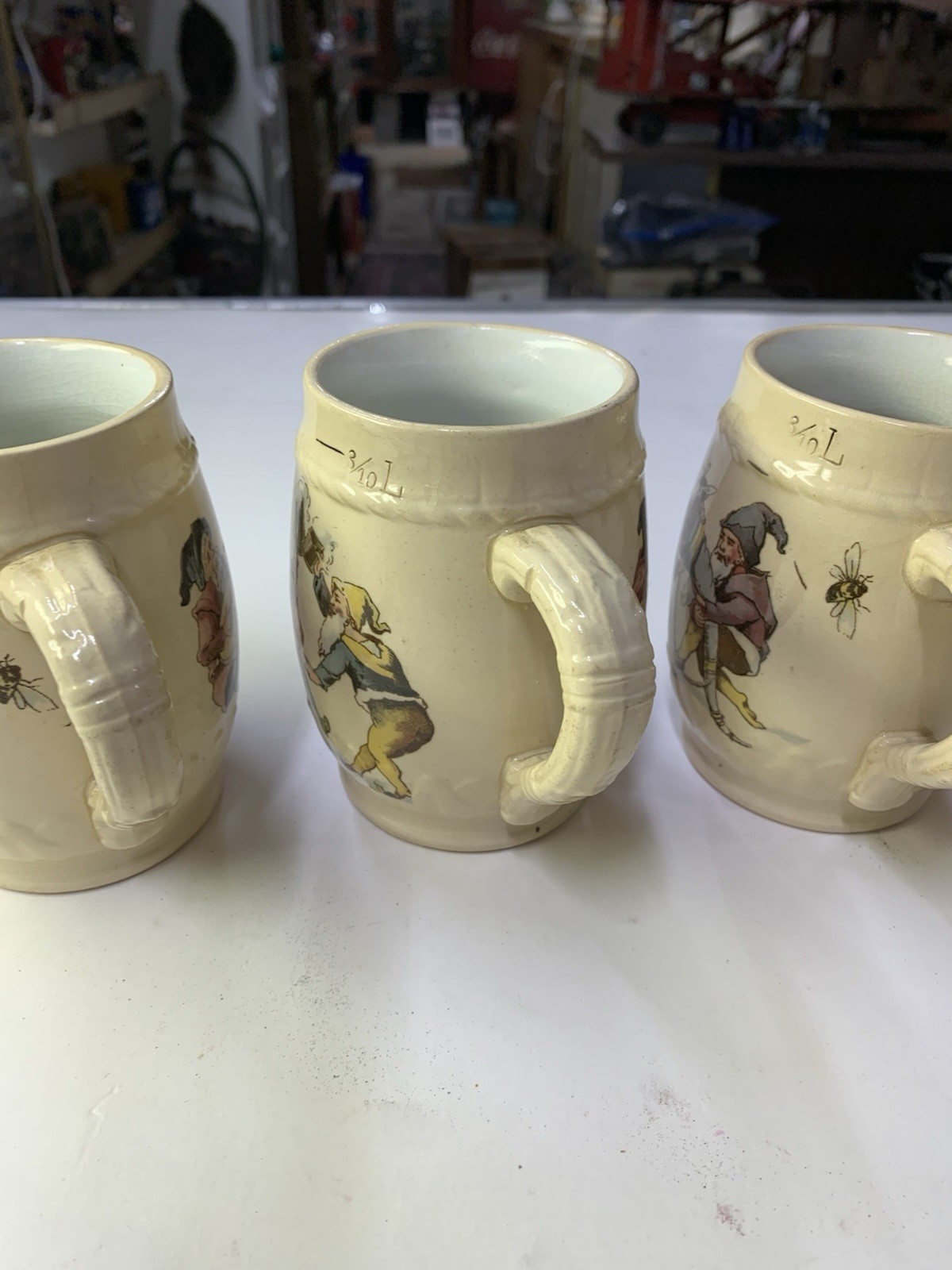 Antique Villeroy & Boch Mettlach Jug Mug Gnomes Read Description Geschutzt?