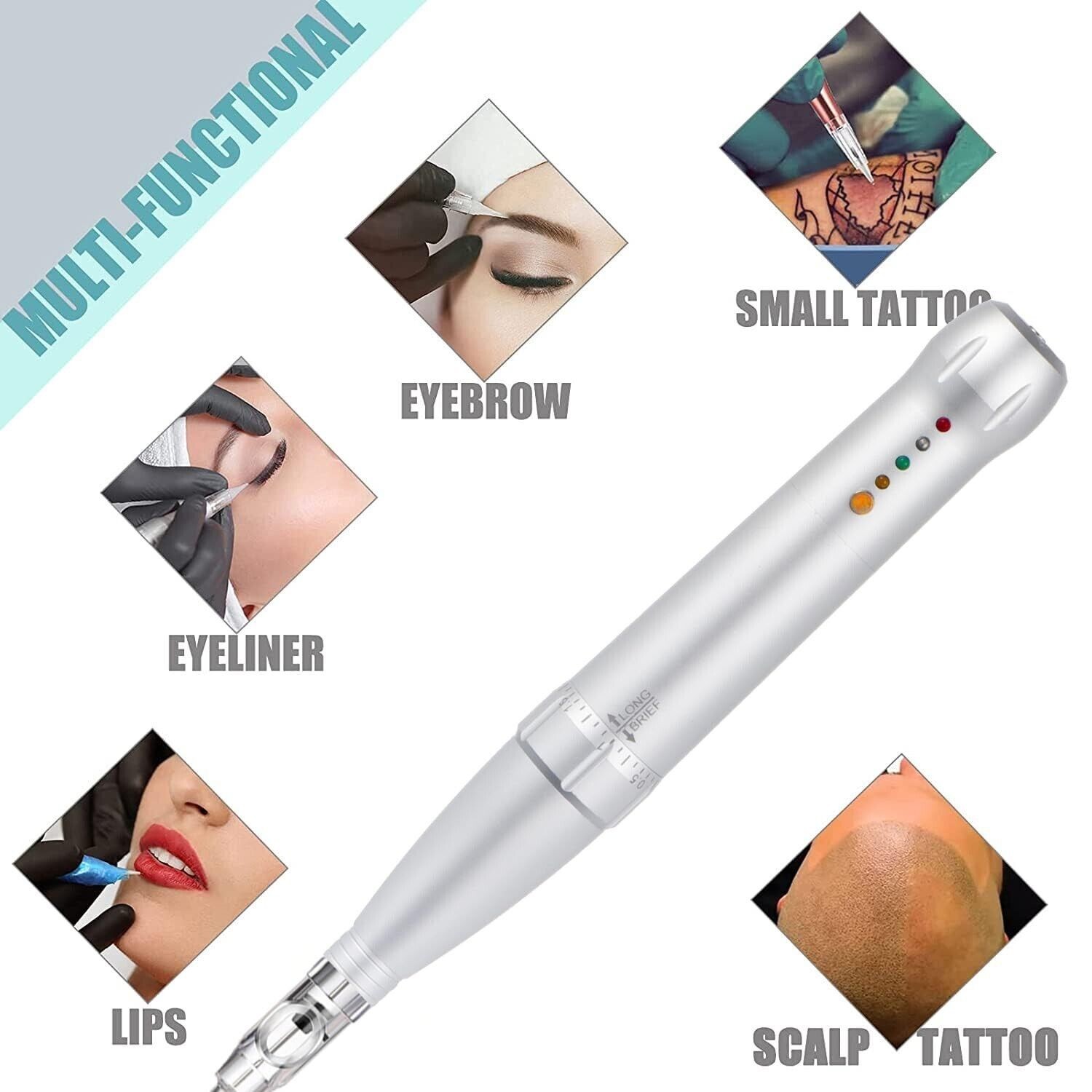 Permanent Makeup Pen Eyebrow Lip Eyeliner Rotary Tattoo Machine Microblading