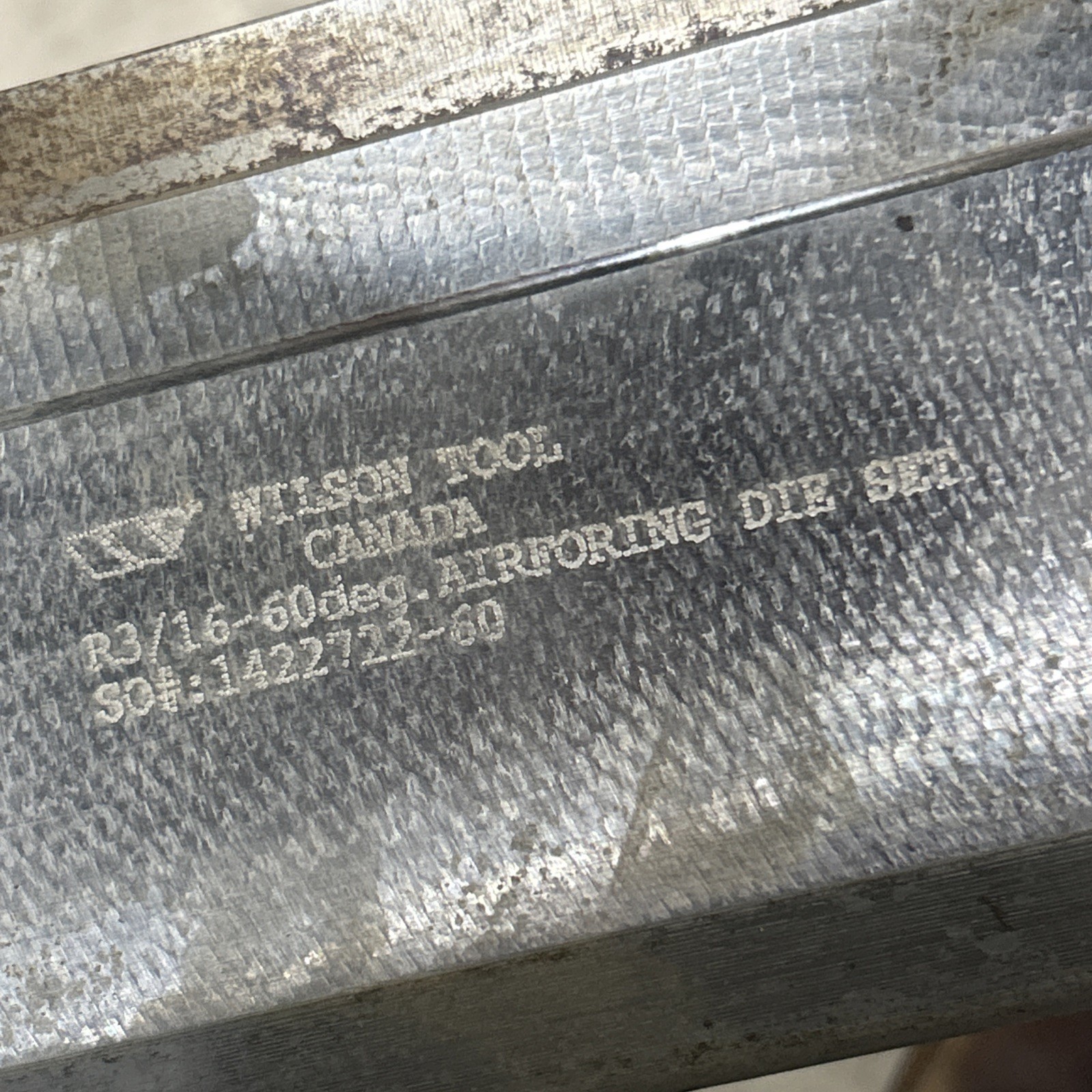 4’-16’Set Of 60 Degree Air Forming Brake Press Punch And Die. 3/16” Radius, 1/2”