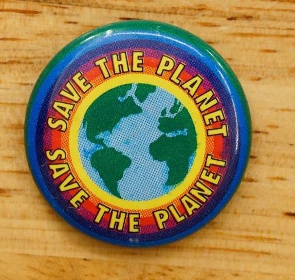 Vintage Pinback Buttons Save The Planet Keep It Clean This Is Earth Not Uranus