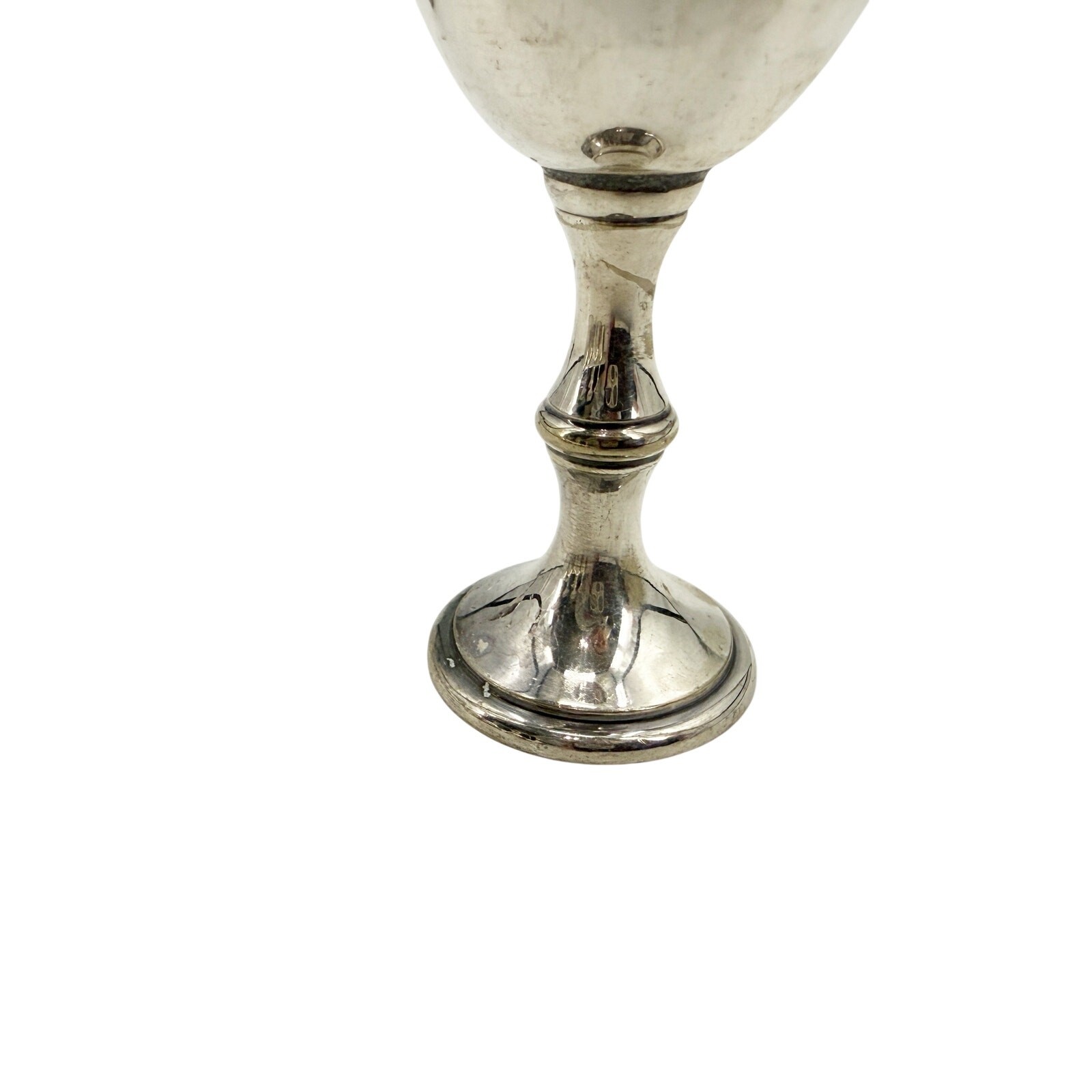 vintage set of 7 silver-plated small Cordial Goblets 3.5" tall mini metal cups