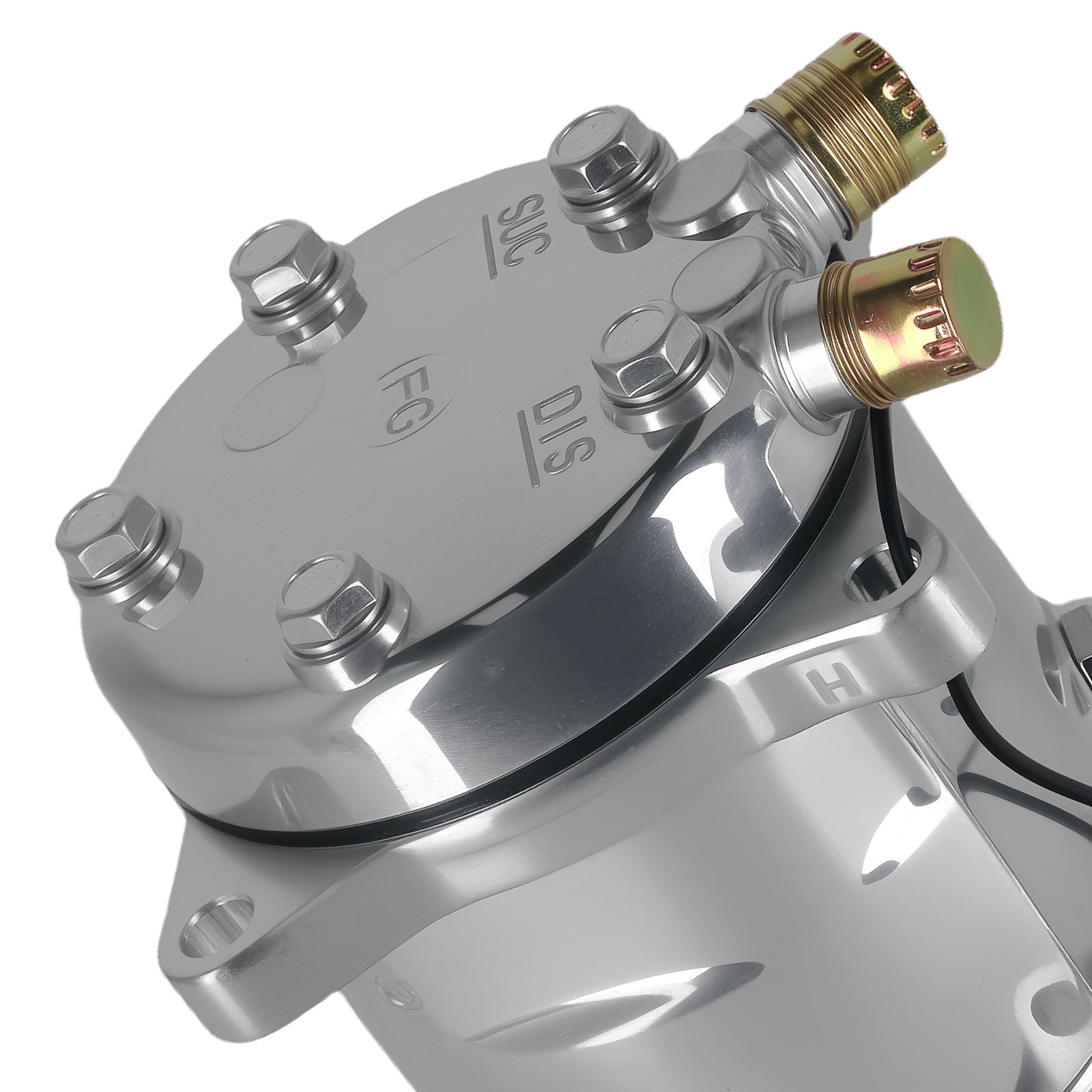 A/C Compressor w/ 2-Groove Pulley For Sanden 508 Style V-Belt 12V Chrome Black