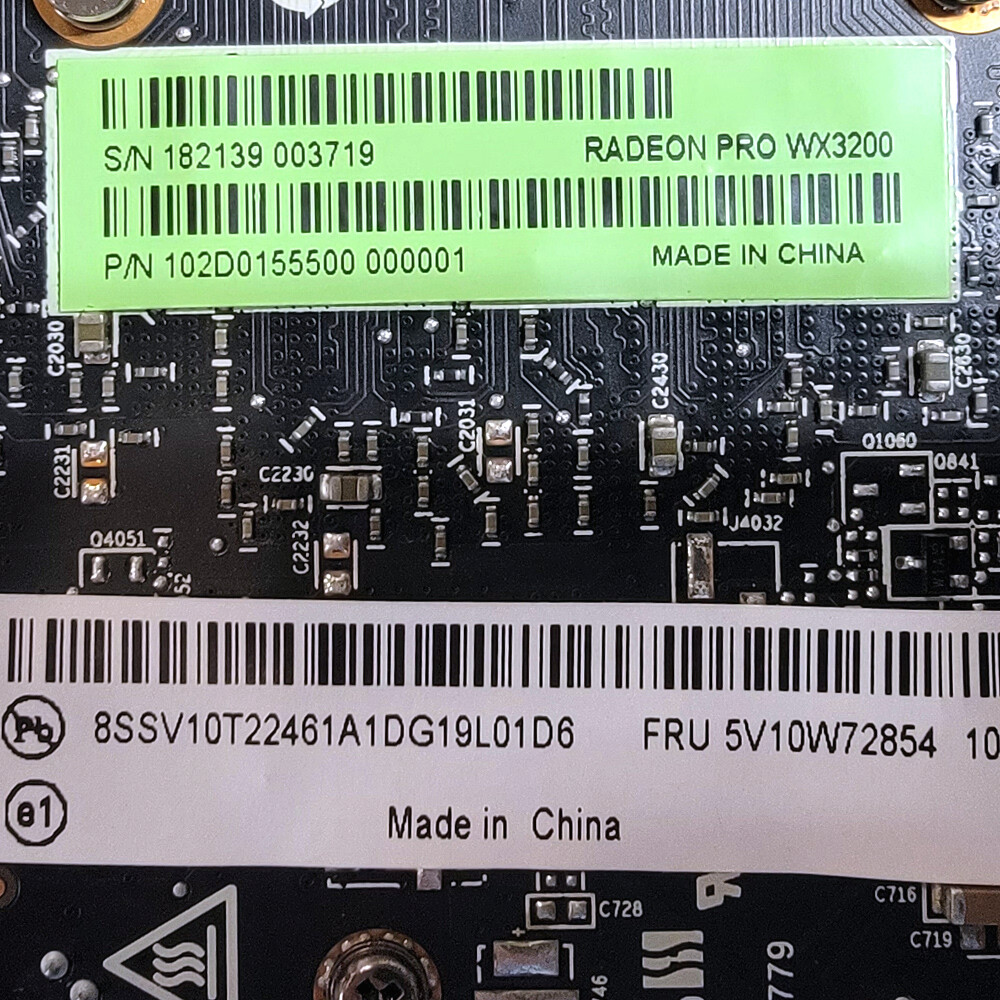 Lenovo AMD Radeon Pro WX 3200 4GB GDDR5 4x Mini DisplayPort GPU 5V10W72854