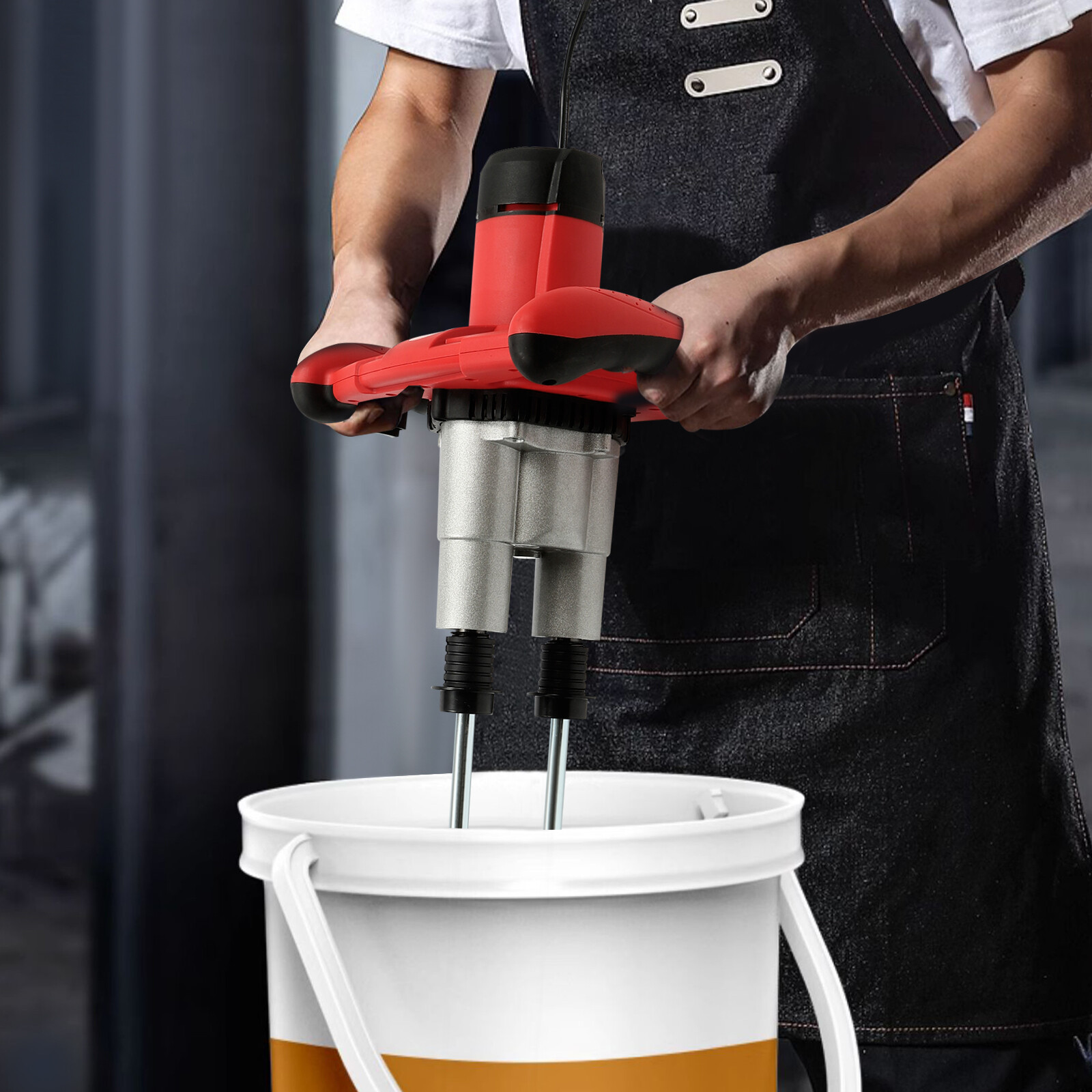 2800W Paint and Mortar Stirrer 2-Gear Concrete Stirrer Hand Mixer 6 Speeds