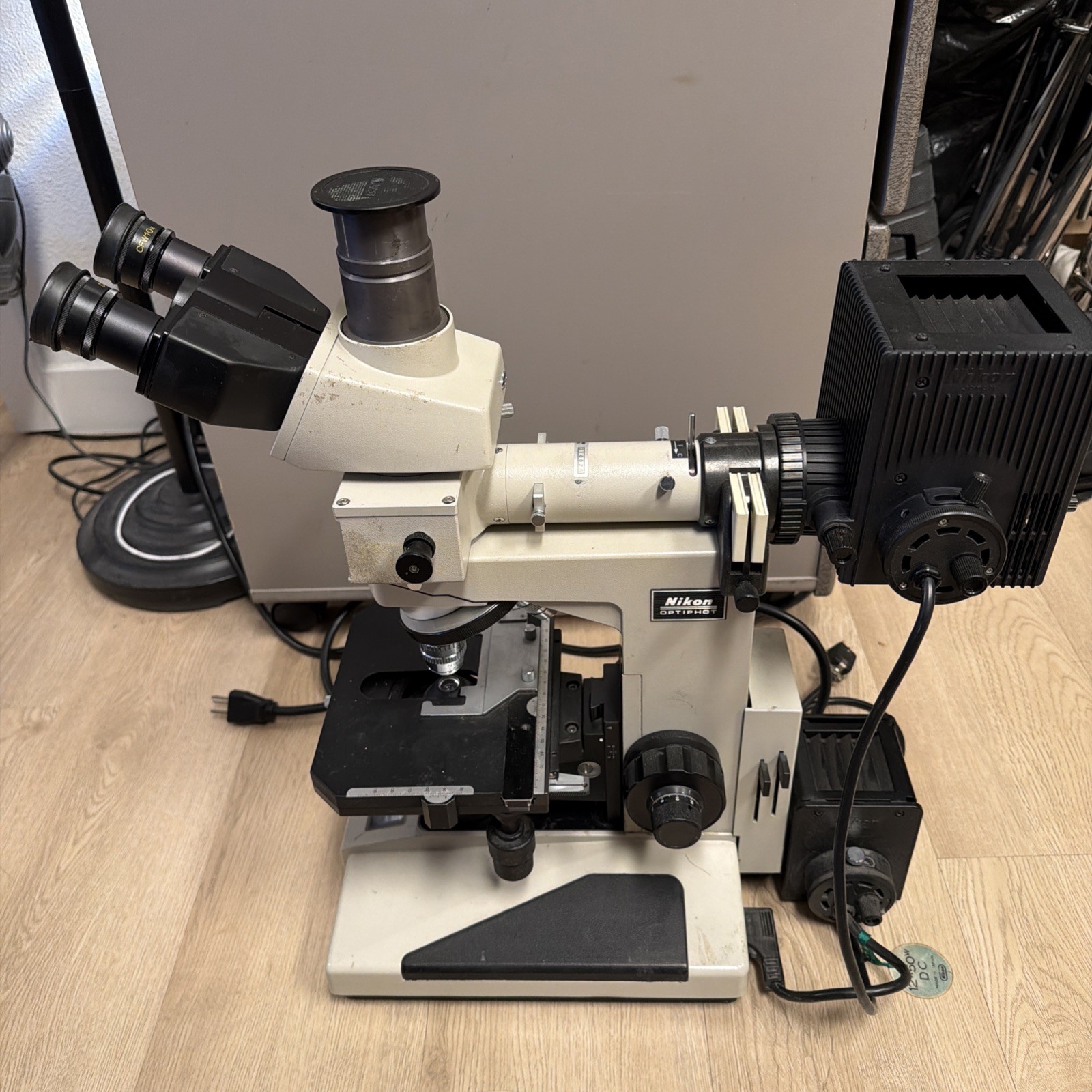 Nikon Optiphot Microscope w/ 2 objective lenses