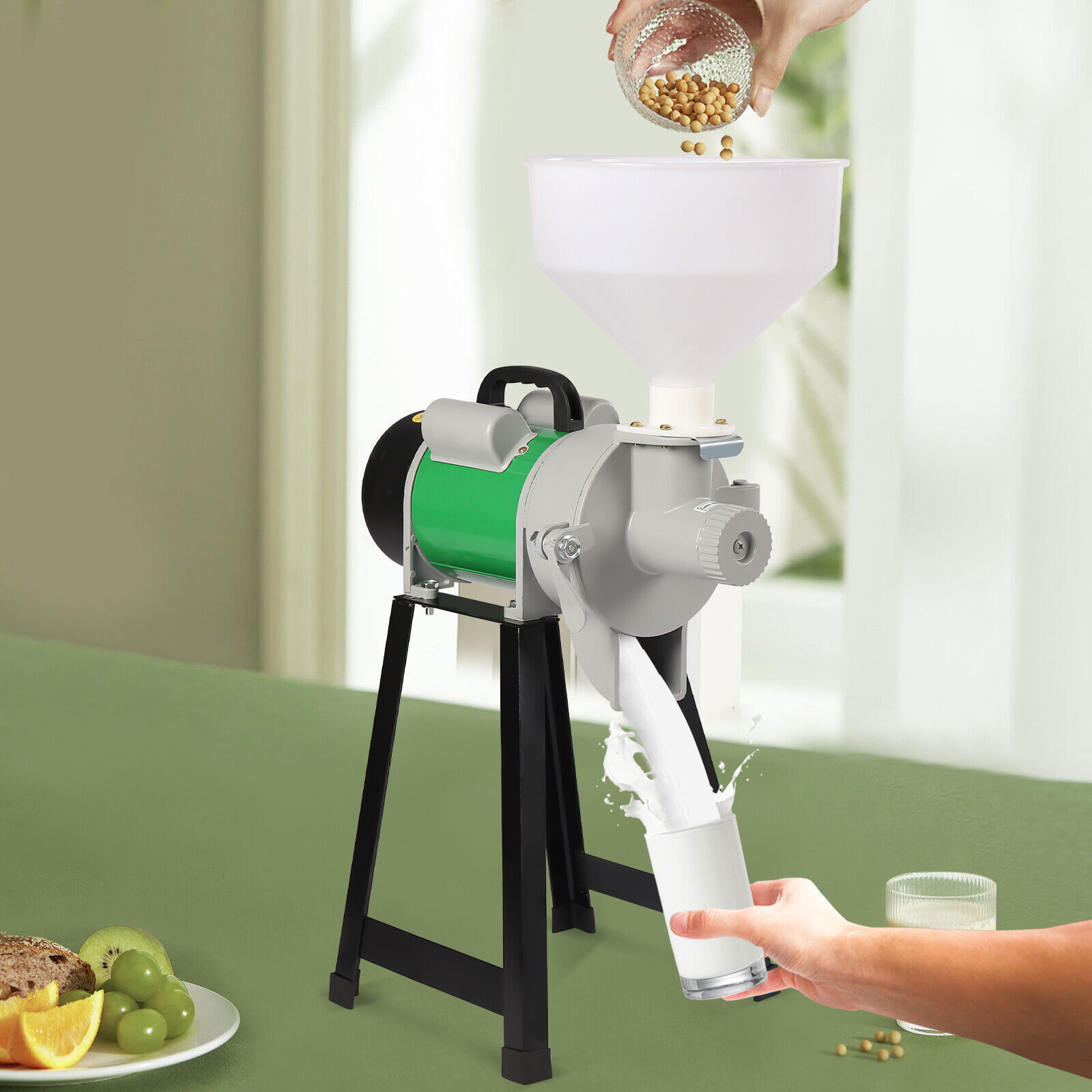 Electric Grinder Mill Grain Corn Wheat Feed/Flour Dry Wet Cereal Machine +Funnel