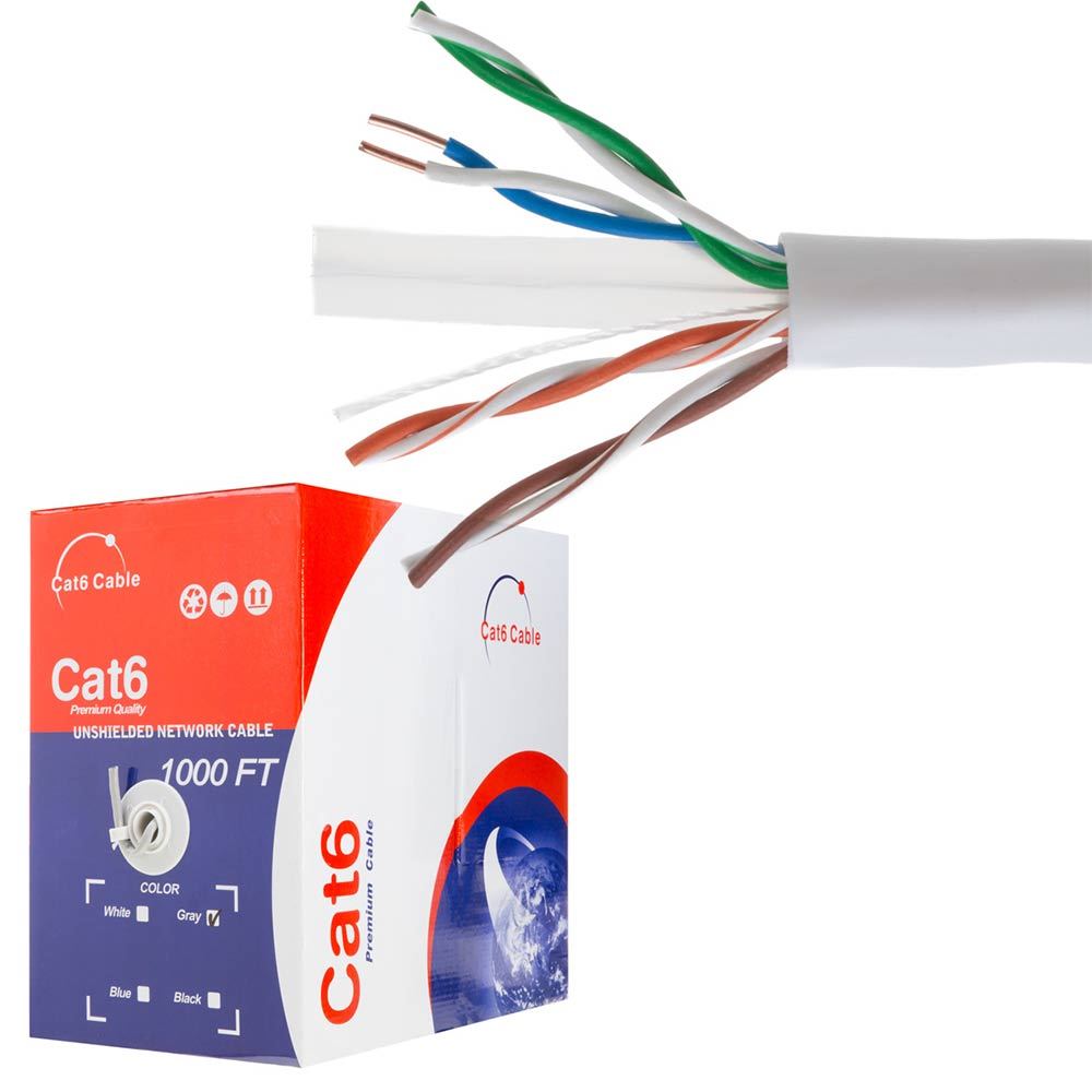 CAT5E CAT6 Cable 500FT 1000FT UTP Solid Network Ethernet CAT5 Bulk Wire RJ45 Lan