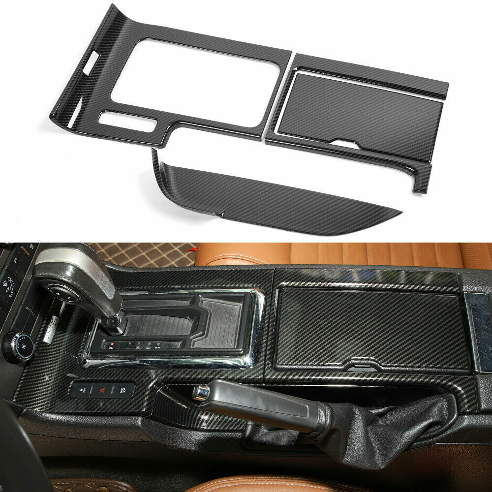 Carbon Fiber Center Console Gear Shift Cup Holder Trim for 2010-14 Ford Mustang