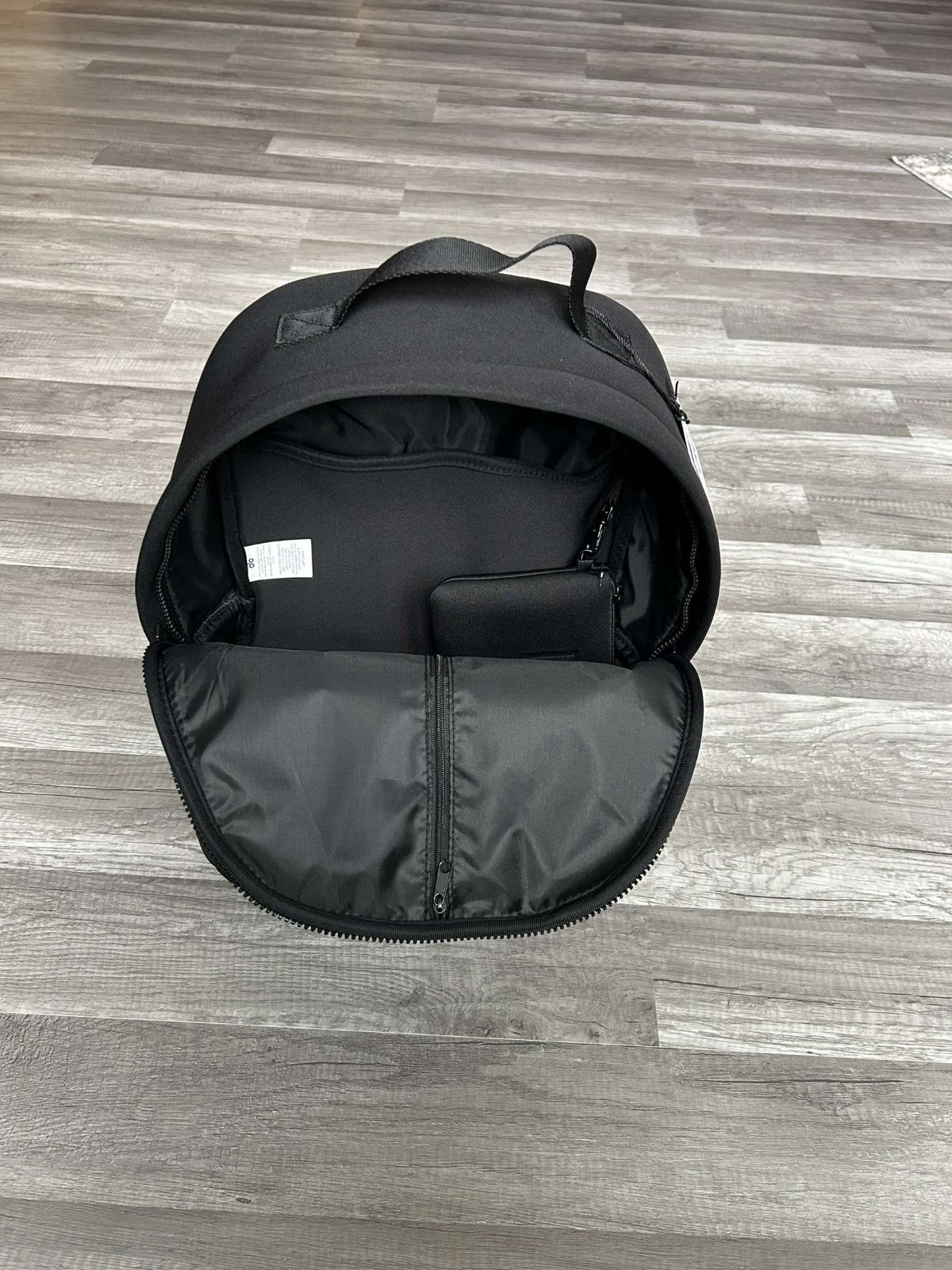 Alo Yoga Stow Backpack Black Neoprene with Detachable Pouch 17.6L