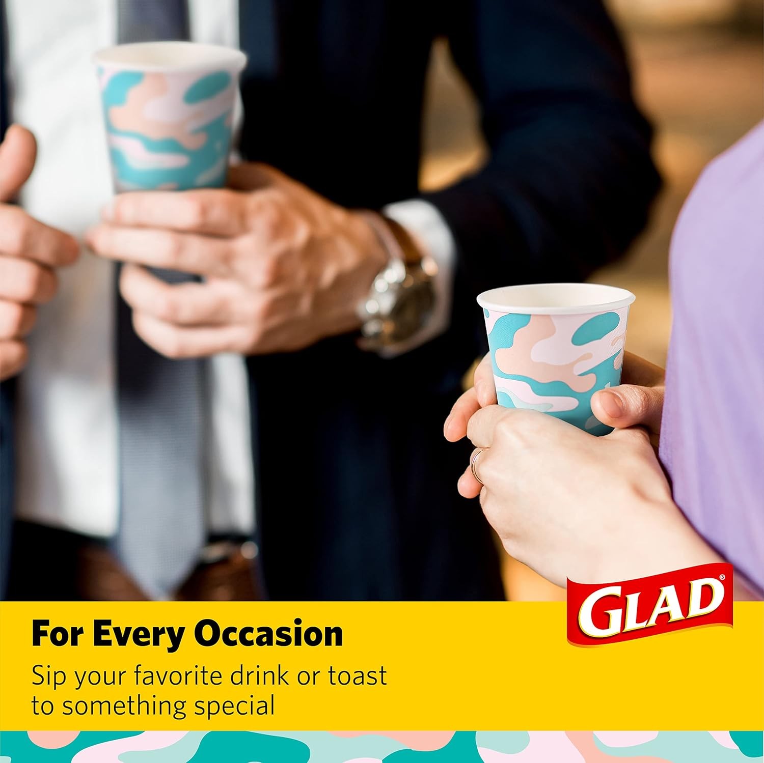 Disposable Camo Paper Cups, Heavy Duty 12oz for All Beverages, 50 Count