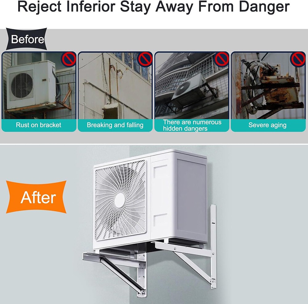 600LBS Steel Mini Split Wall Mount Bracket For Air Conditioner Condensing Units