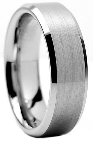 Tungsten Carbide Silver Wedding Band Mens Women Brushed Comfort Fit Ring 6mm 8mm