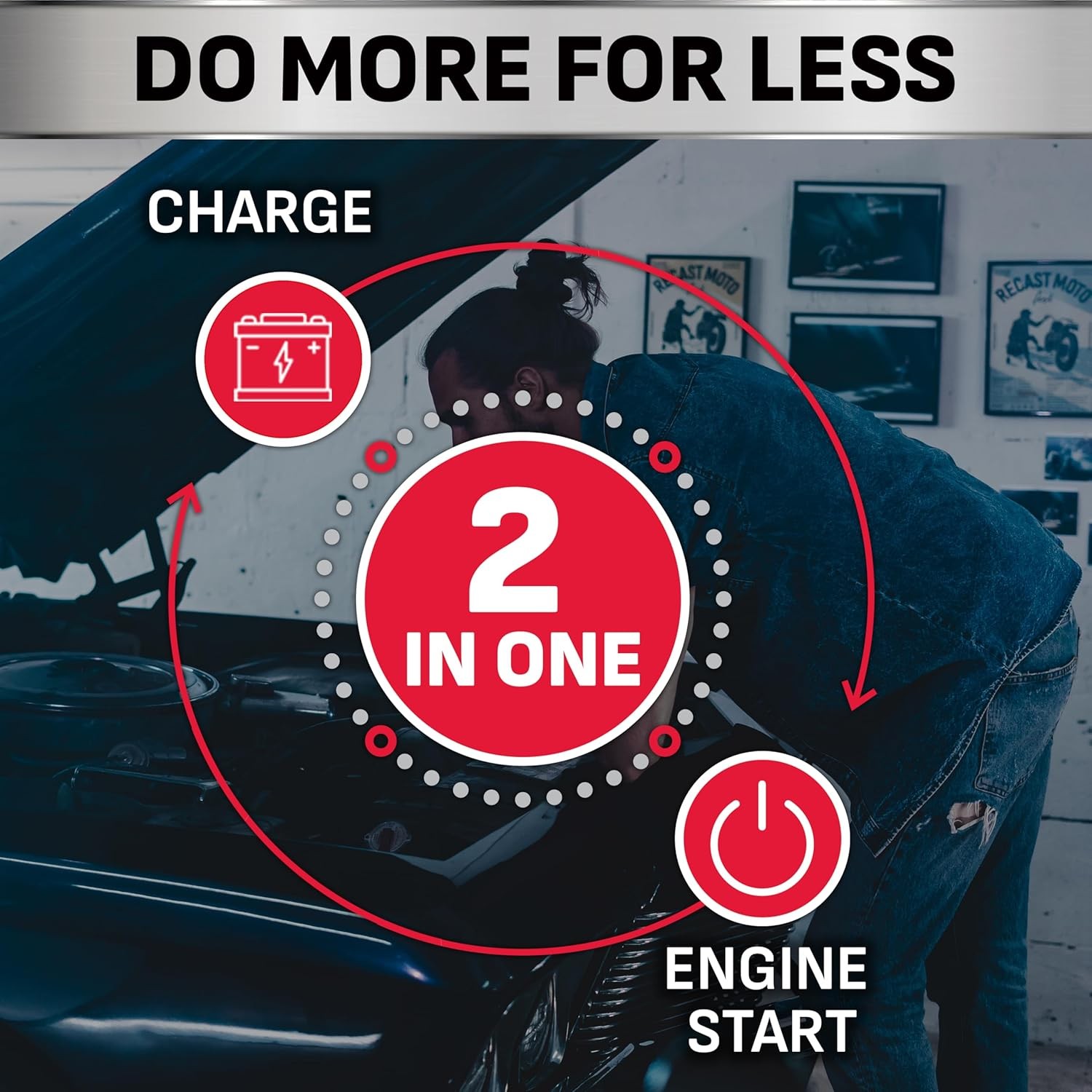 Electric Wheeled Manual 10A Car Battery Charger and 250A Engine Starter