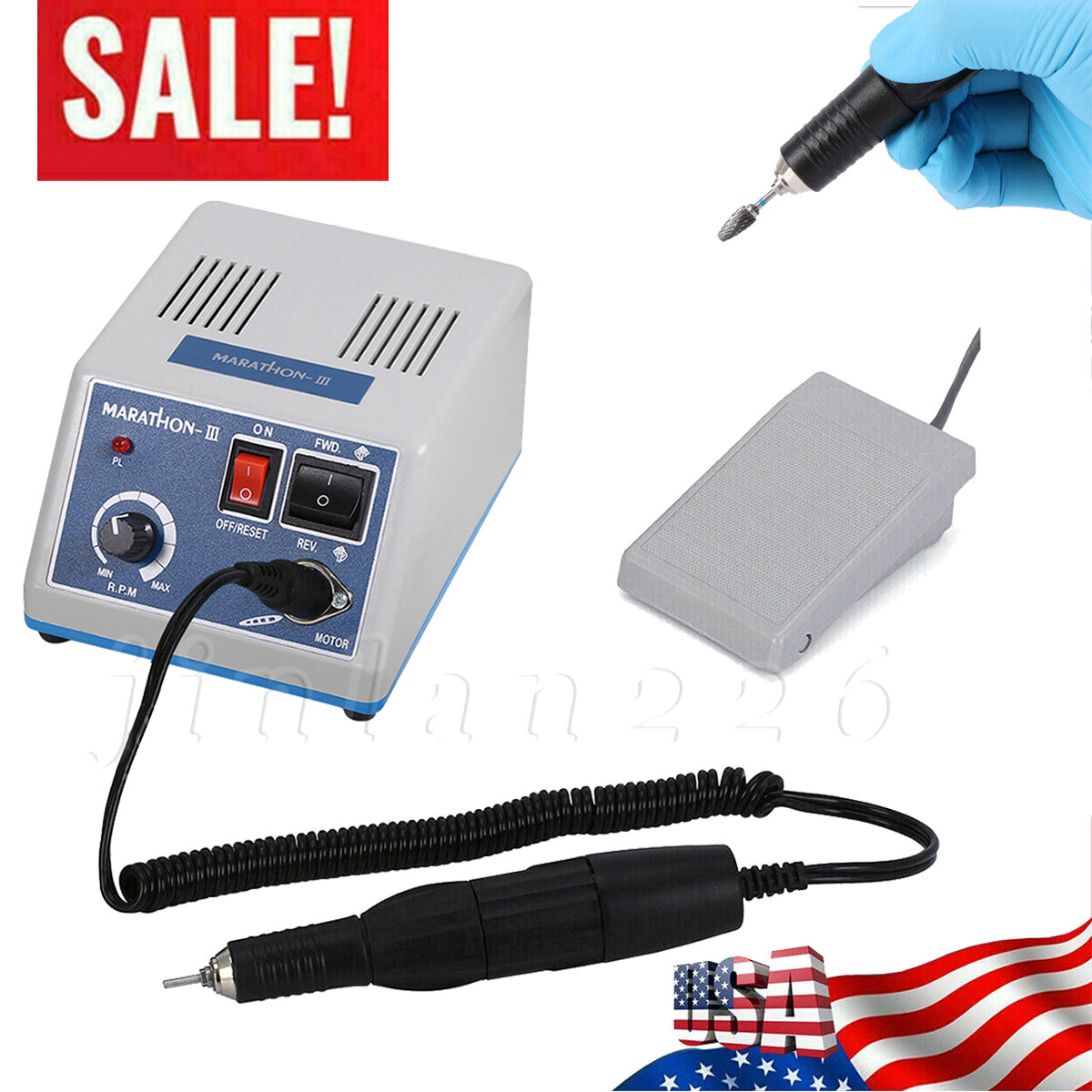 Dental Lab Marathon Electric Micromotor Polishing Unit + 35K rpm Motor Handpiece