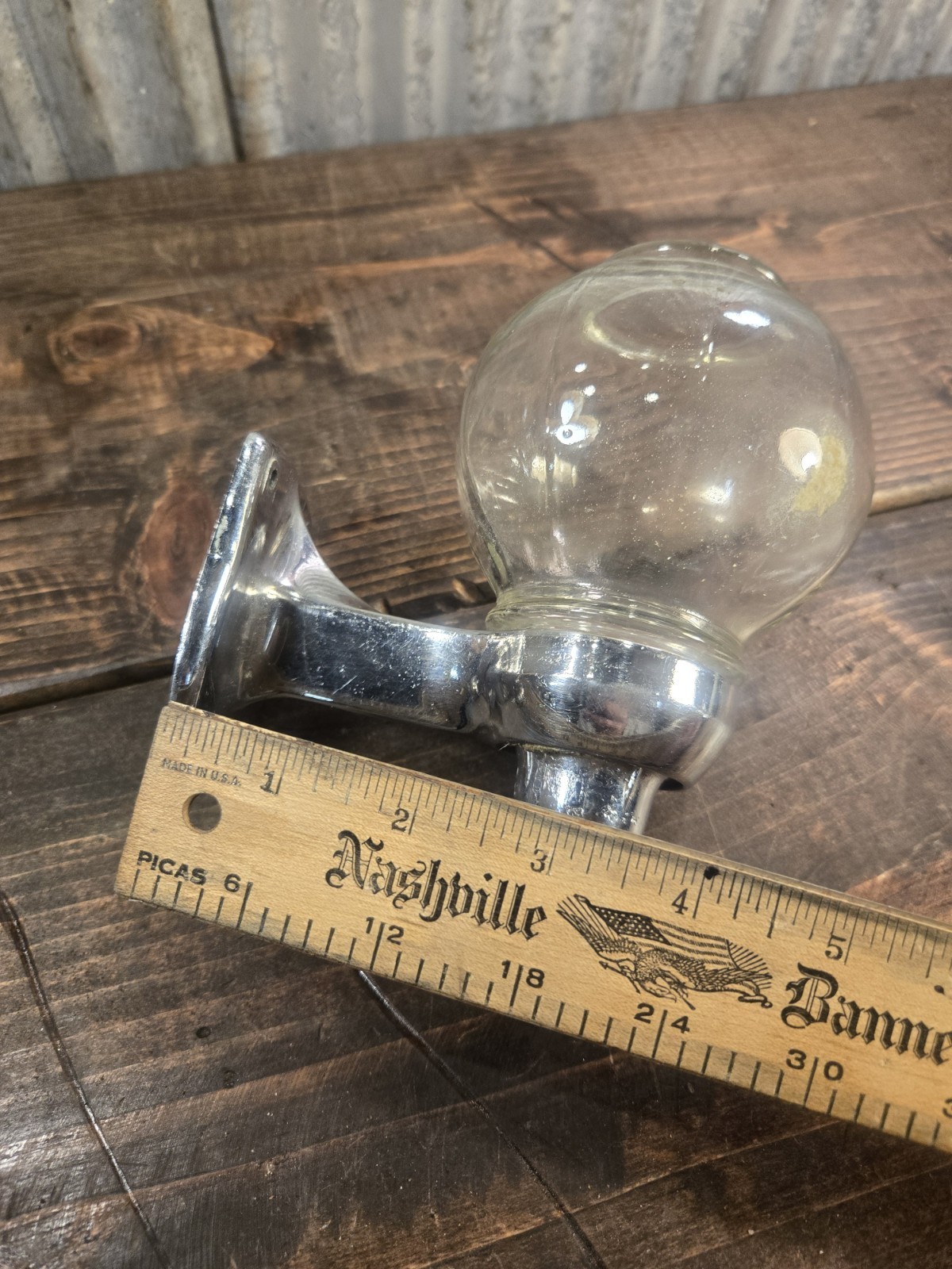 Vintage Wall Mount Soap Dispenser Chrome Glass Complete