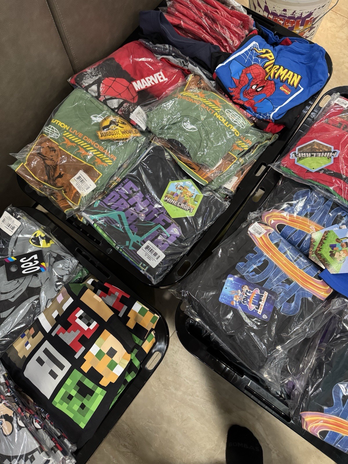 LOT OF 10 Disney, Mario, Marvel Etc Kids Clothing