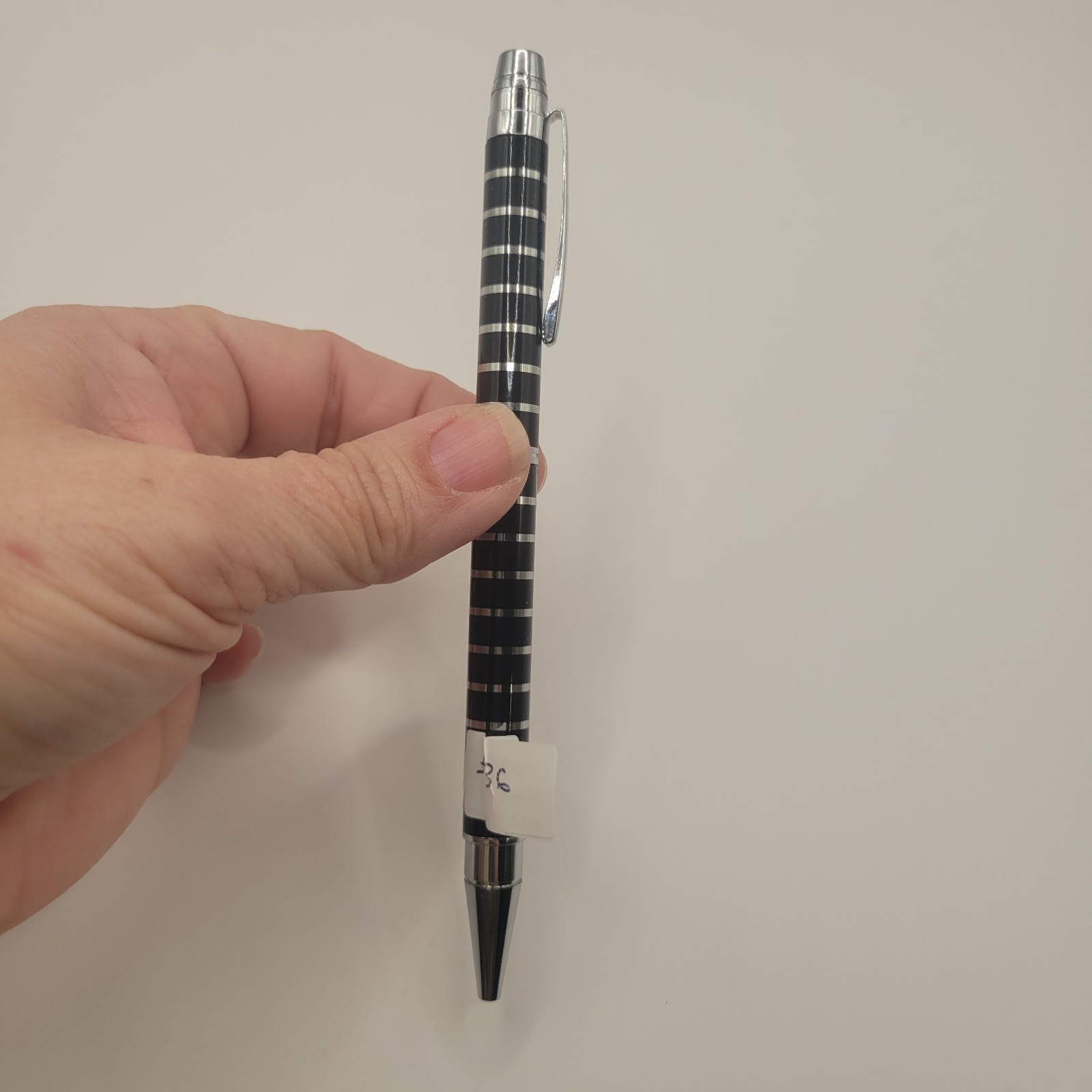 Vintage Cross Helios Black & Chrome Striped Ball-Point Pen Black Ink Works