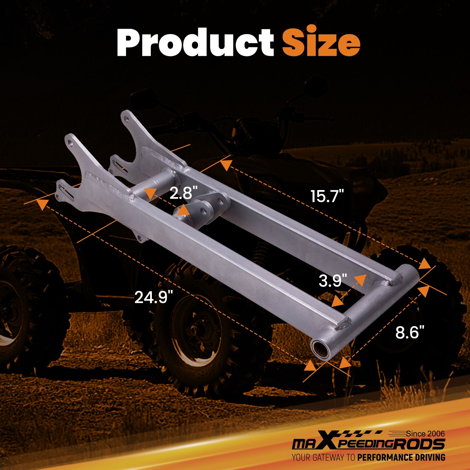 +4Inch Extended Chrome For Yamaha Banshee 350 Rear Swing Arm YFZ350 1987-2006