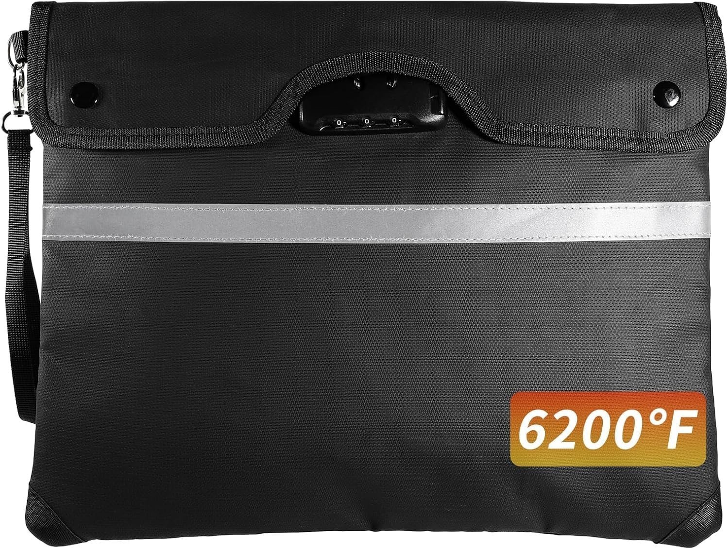 Fireproof Document Bag 38x31cm 6200°F Heat/Waterproof Safe Storage Bag with Lock
