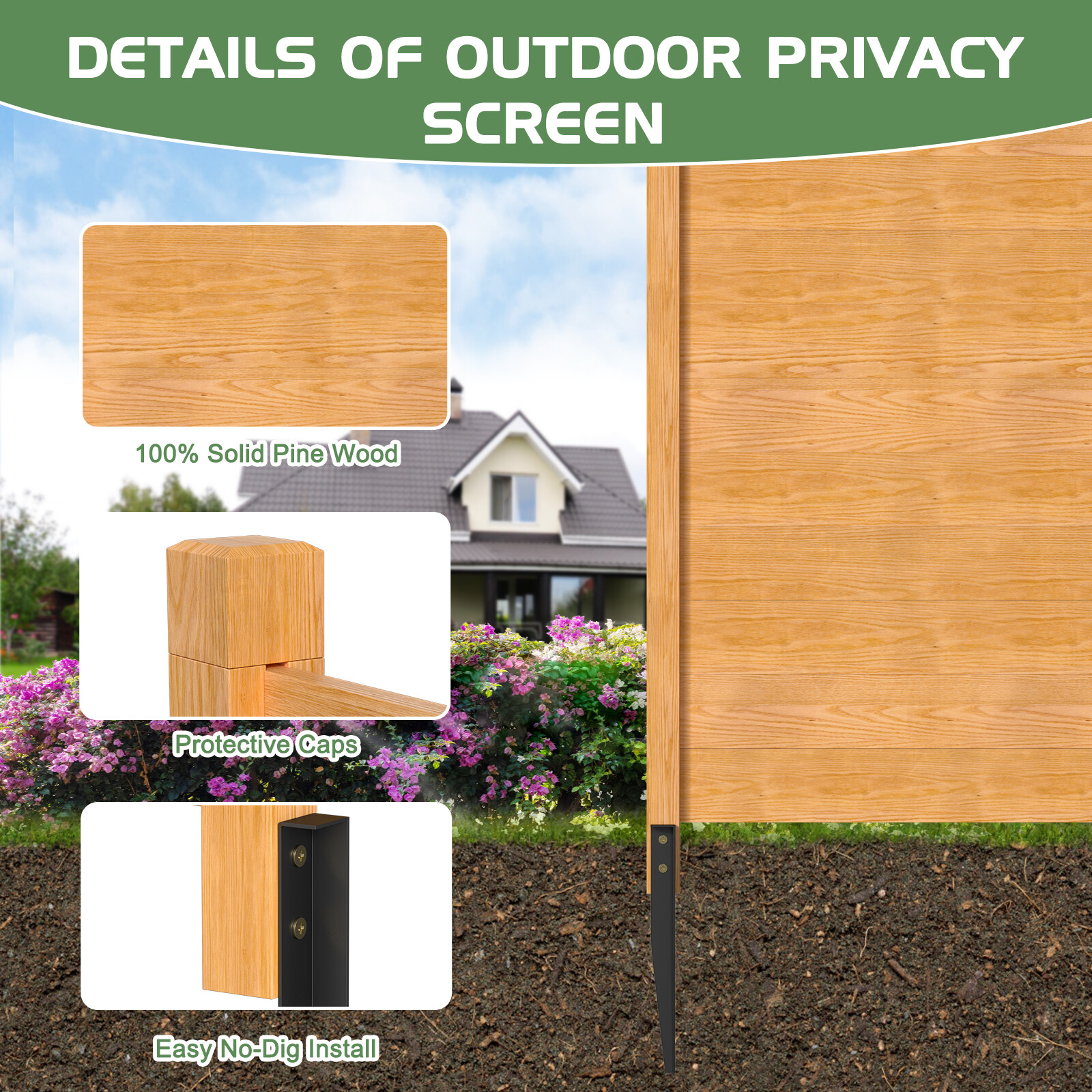 Panel de madera para cerramiento de aire acondicionado de 48 x 48，2 tablas