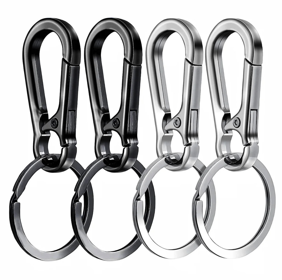4pcs Metal Carabiner Keychain Clip Key Ring Hook Holder Organizer - NEW