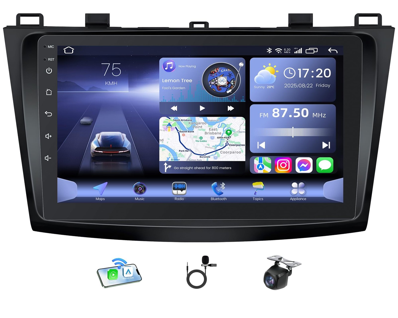 Android 13 Car Stereo for Mazda 3 2010–2013 – 9 Inch 1280×800 H